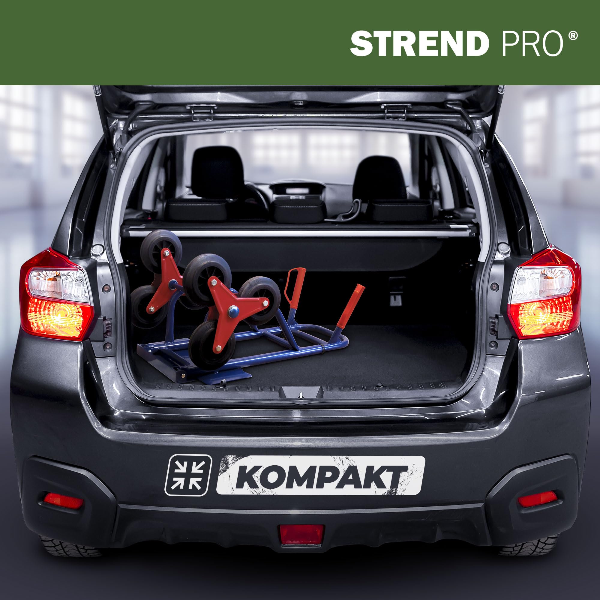 STREND PRO Treppen Sackkarre Klappbar 200kg | Sackkarre Treppensteiger Faltbar mit Vollgummireifen | Kleine Transportkarre für Treppentransporte und Umzüge | Waschmaschine Transporthilfe