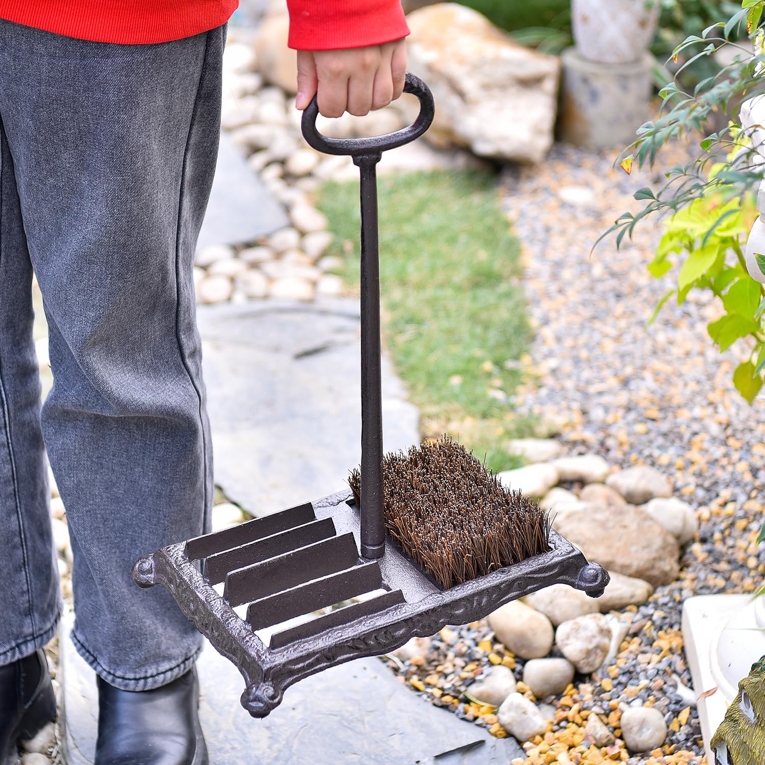 Sungmor Brosse à bottes en fonte robuste marron vintage avec poignée