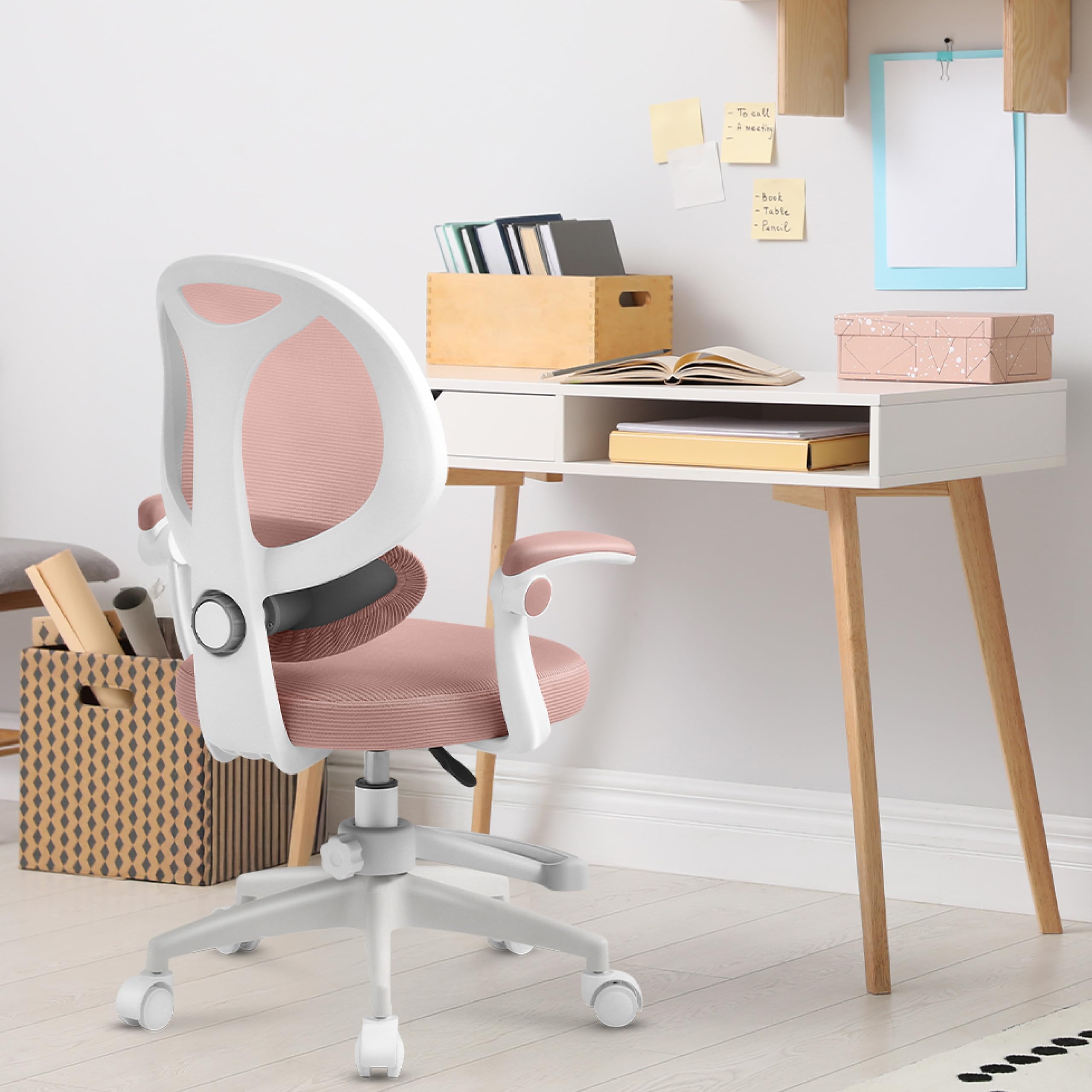 MARK ADLER Junior 4.5 Schreibtischstuhl Kinder – Ergonomischer Kinderschreibtischstuhl – Mit Fußstütze – Höhenverstellbar 80–150 cm – Drehstuhl mit 360° Rotation – Mitwachsendes Design - Rosa