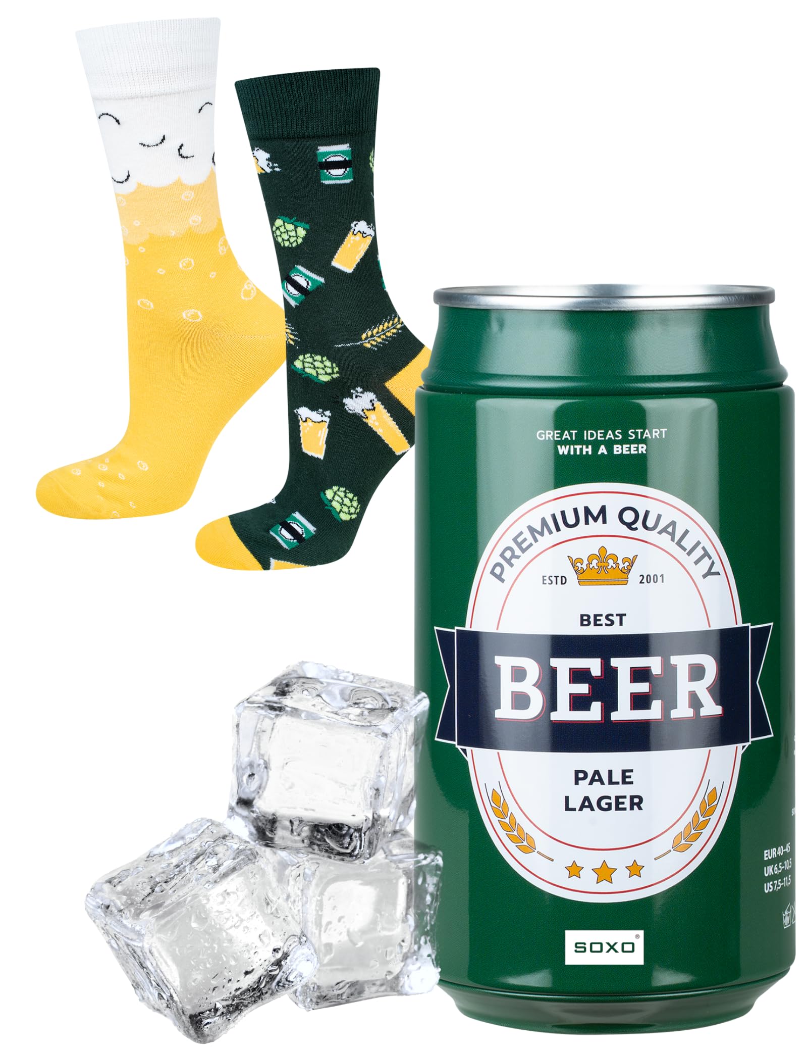 soxo Lattina Birra Calzini Uomo Divertenti Idee Regalo Cotone Calze Birre Regali Per Lui 40-45 1-4 Paia