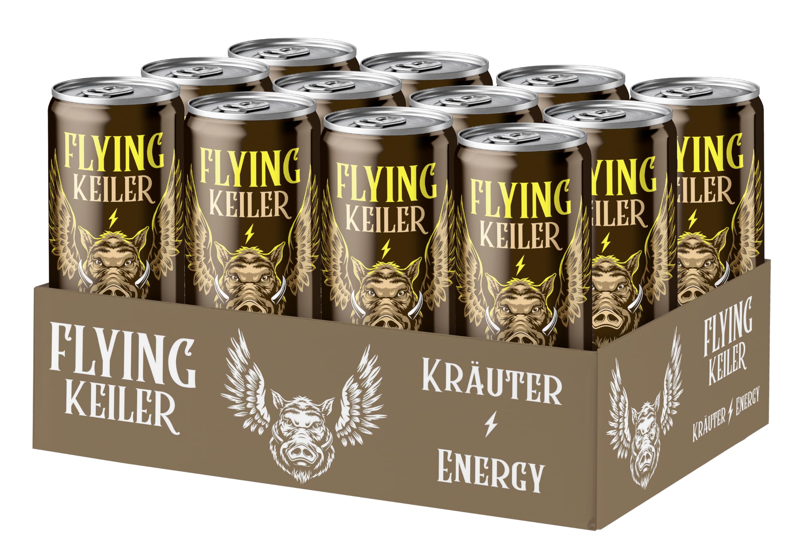 Flying Keiler | Kräuterlikör-Energymix | Die Partyikone in der Dose | 10% vol. | 12 x 0,25 l
