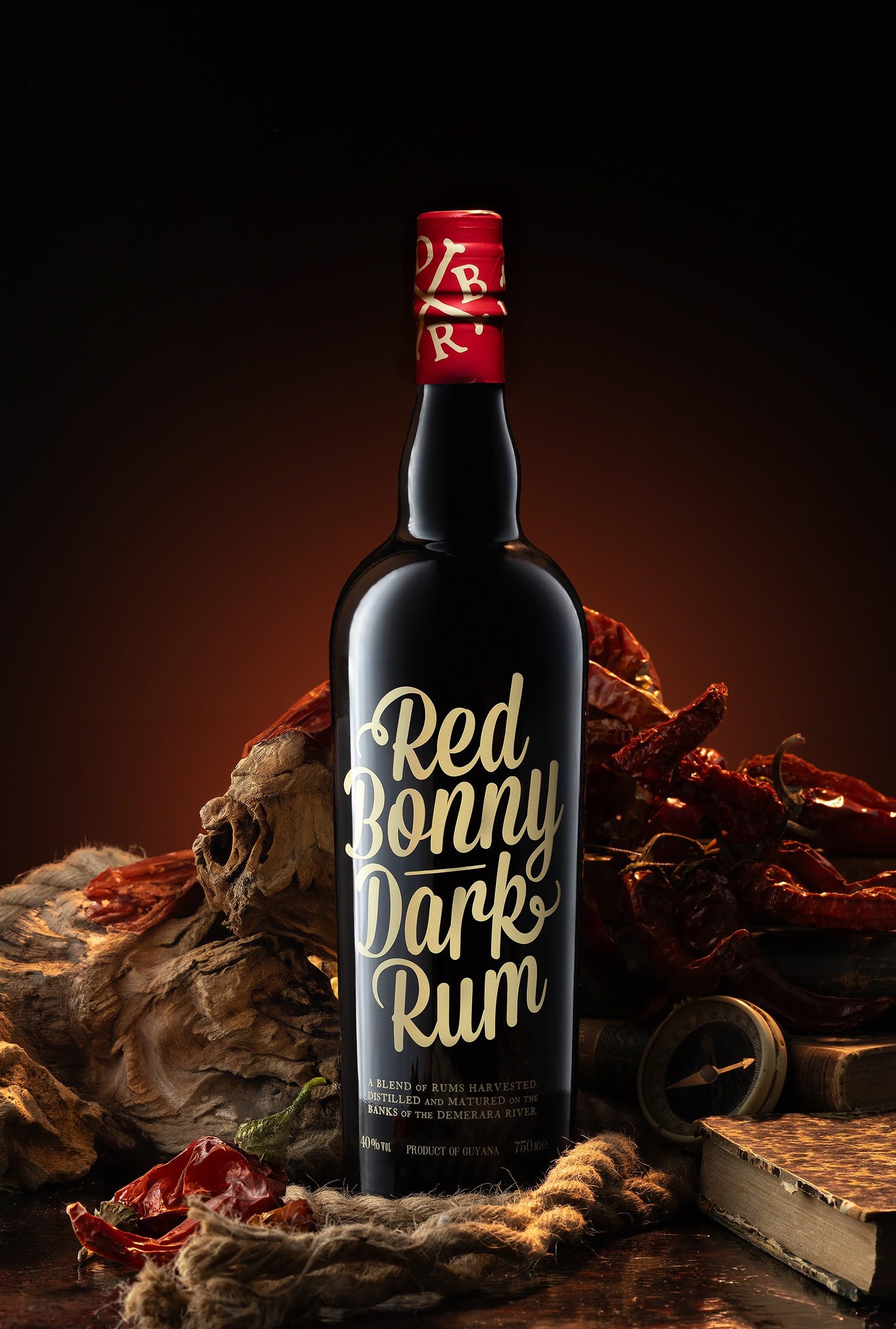 Red Bonny - Dark Rum - Demerara - Guyana - 40 Prozent Abv - 70cl (Packung mit 2)