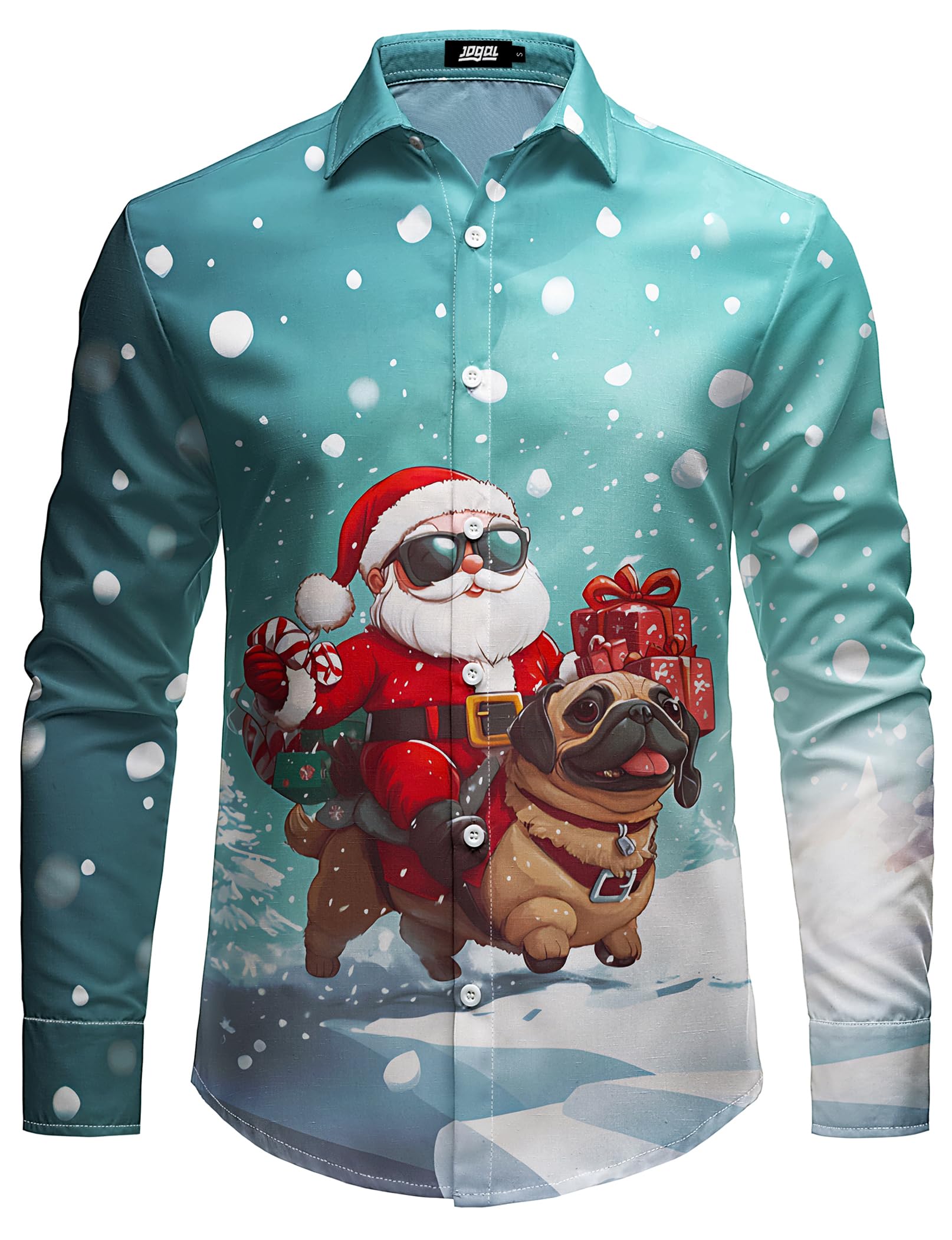 MOHEZ Heren nieuwigheid kerst shirt lange mouwen lelijk kerst shirt kerstman gedrukt vakantie partij top, Groen, L MOHEZ Heren nieuwigheid kerst shirt lange mouwen lelijk kerst shirt kerstman gedrukt vakantie partij top, Groen, L