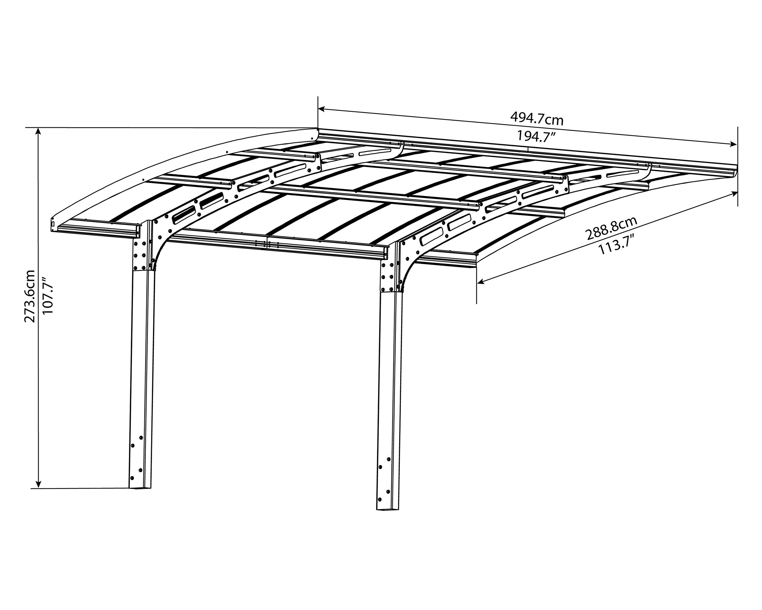 CANOPIA by Palram - Carport de Aluminio, Arizona Breeze (289x495, Gris)