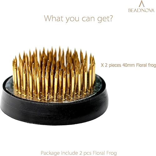 Miniatura 7 de BEADNOVA Flower Frog Ikebana Kenzan con junta de goma, rana floral para arreglos jarrón Ikebana (1.6 pulgadas1.575 in, 1 unidad)