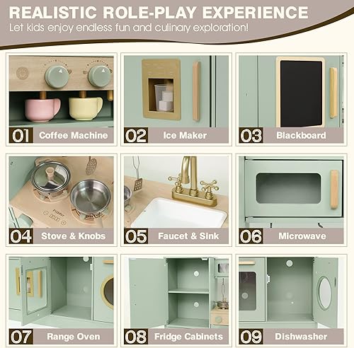 Miniatura 2 de Juego de cocina de madera (verde)