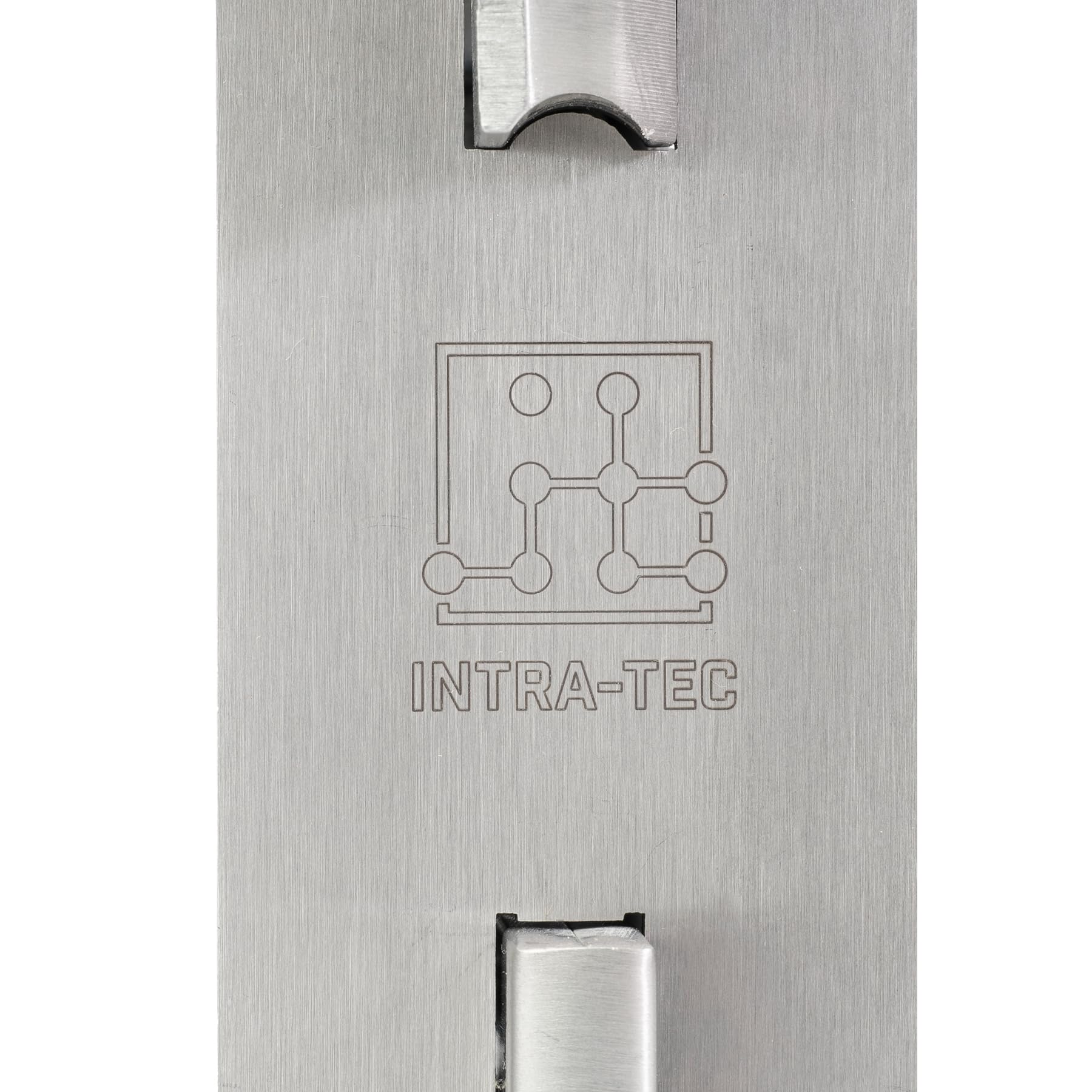 INTRA-TEC Ersatzschloss für Anschweißkästen – für 50er Rohr, Dorn 60 mm, Entfernung 72 mm, DIN L/R, Edelstahl-Stulpe 43 × 166 mm, PZ für Profilzylinder