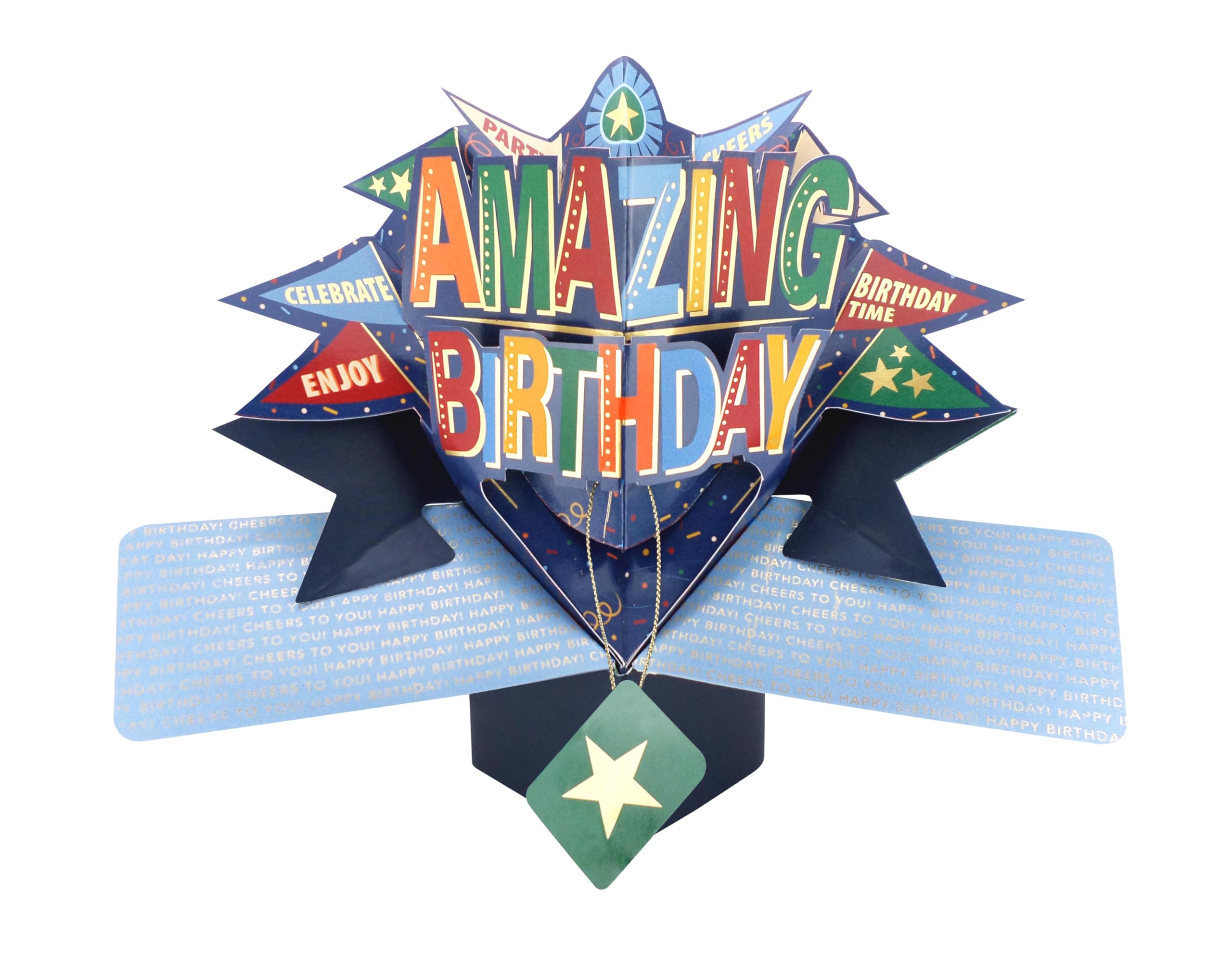 Happy Birthday Flags Pop UP Card 3D Greeting Card POP244