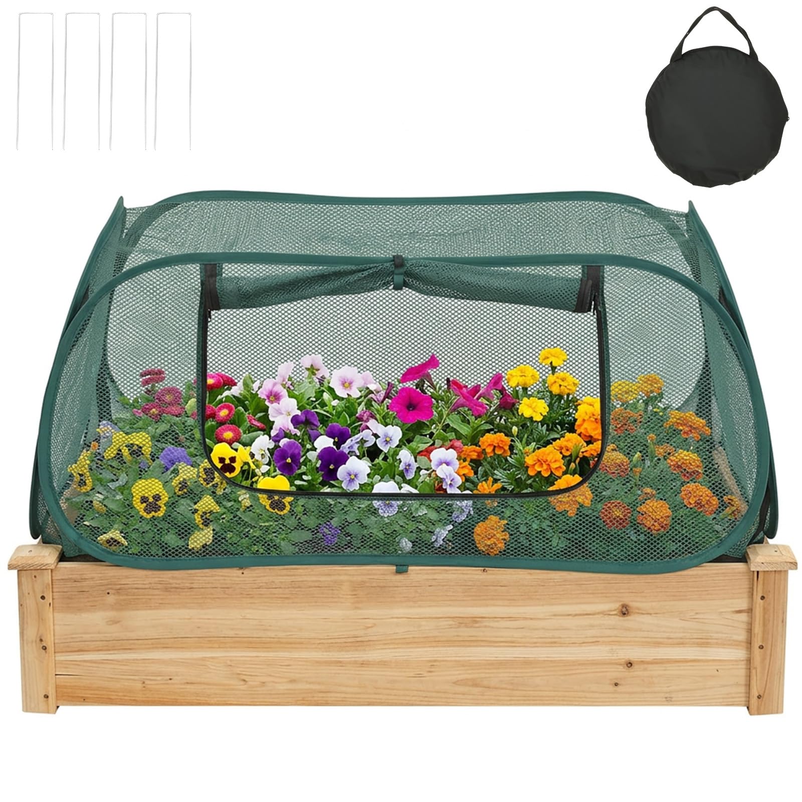Pop Up Fruit Cage with Storage Bag, 115x55x45cm Fine Mesh Garden Plant Cover for Raised Beds,Bird & Insect Barrier Netting for Vegetables, Fruits & Seedlings Protection(1Pcs)