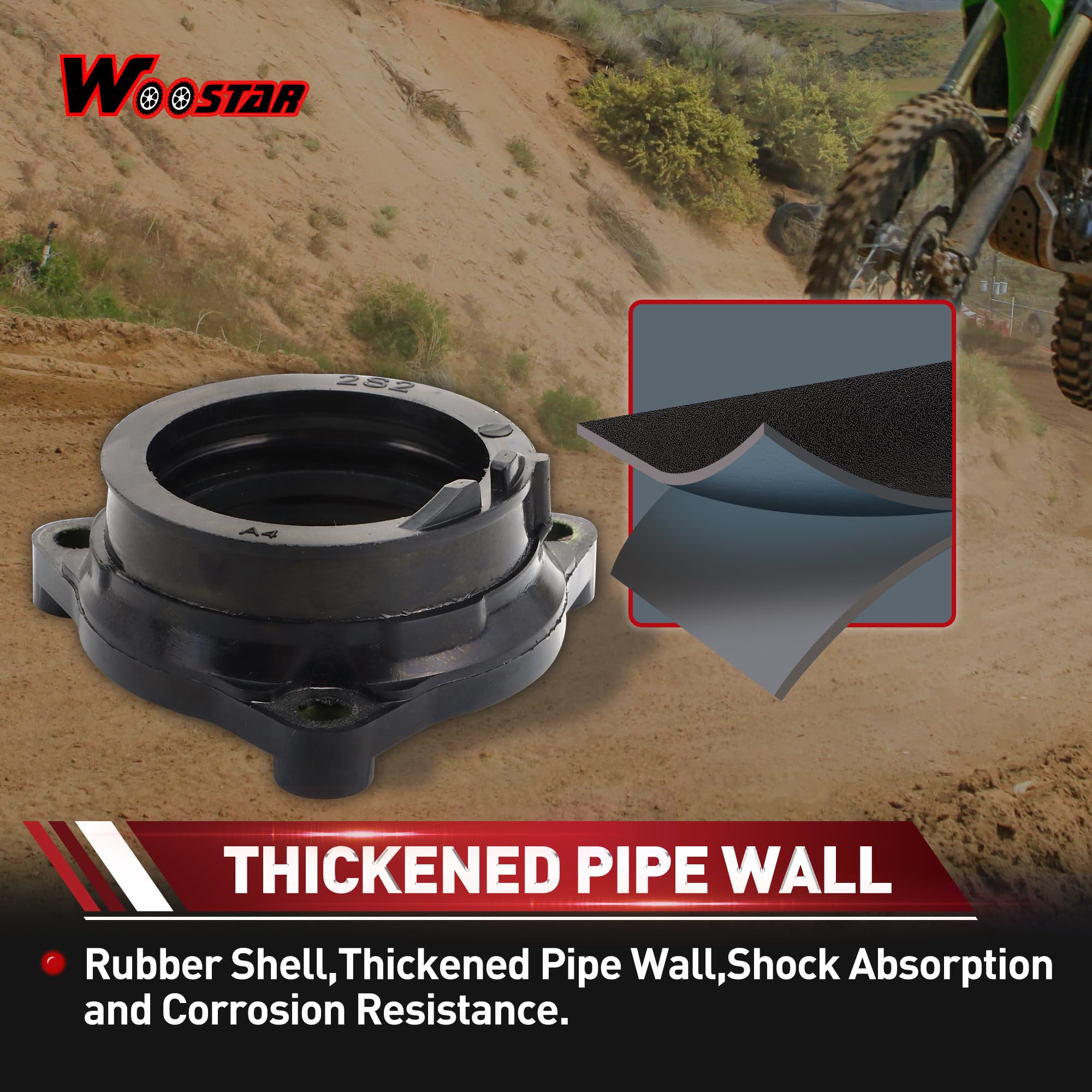 WOOSTAR Carburador Tubo Colector de Admisión Reemplazo para WR450F YZ450F YZ450FX OEM 2S2-13597-00