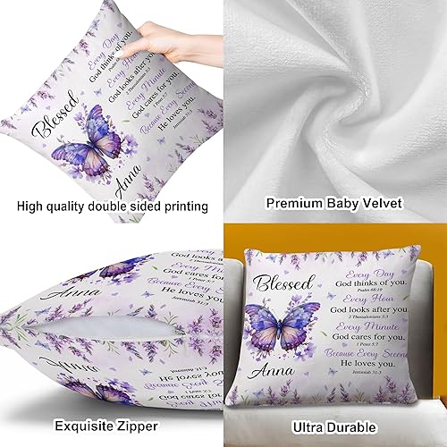 Miniatura 4 de Hyturtle Almohada religiosa personalizada con relleno, versículo de la Biblia cristiana, regalos de fe para mujeres, cojín cristiano inspirador para