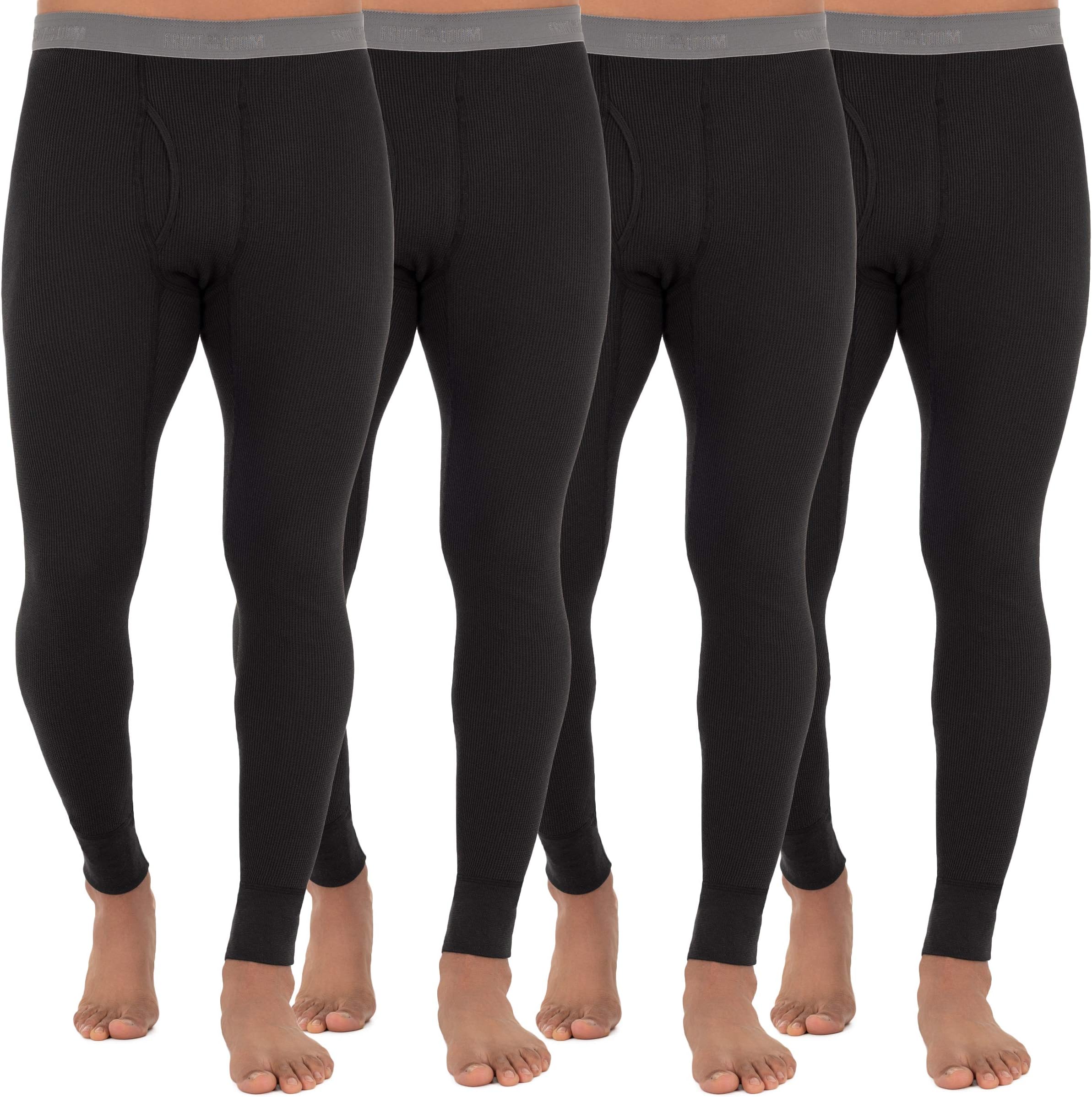 Mens Recycled Premium Waffle Thermal Underwear Long Johns Bottom (1, 2, 3, and 4 Packs)