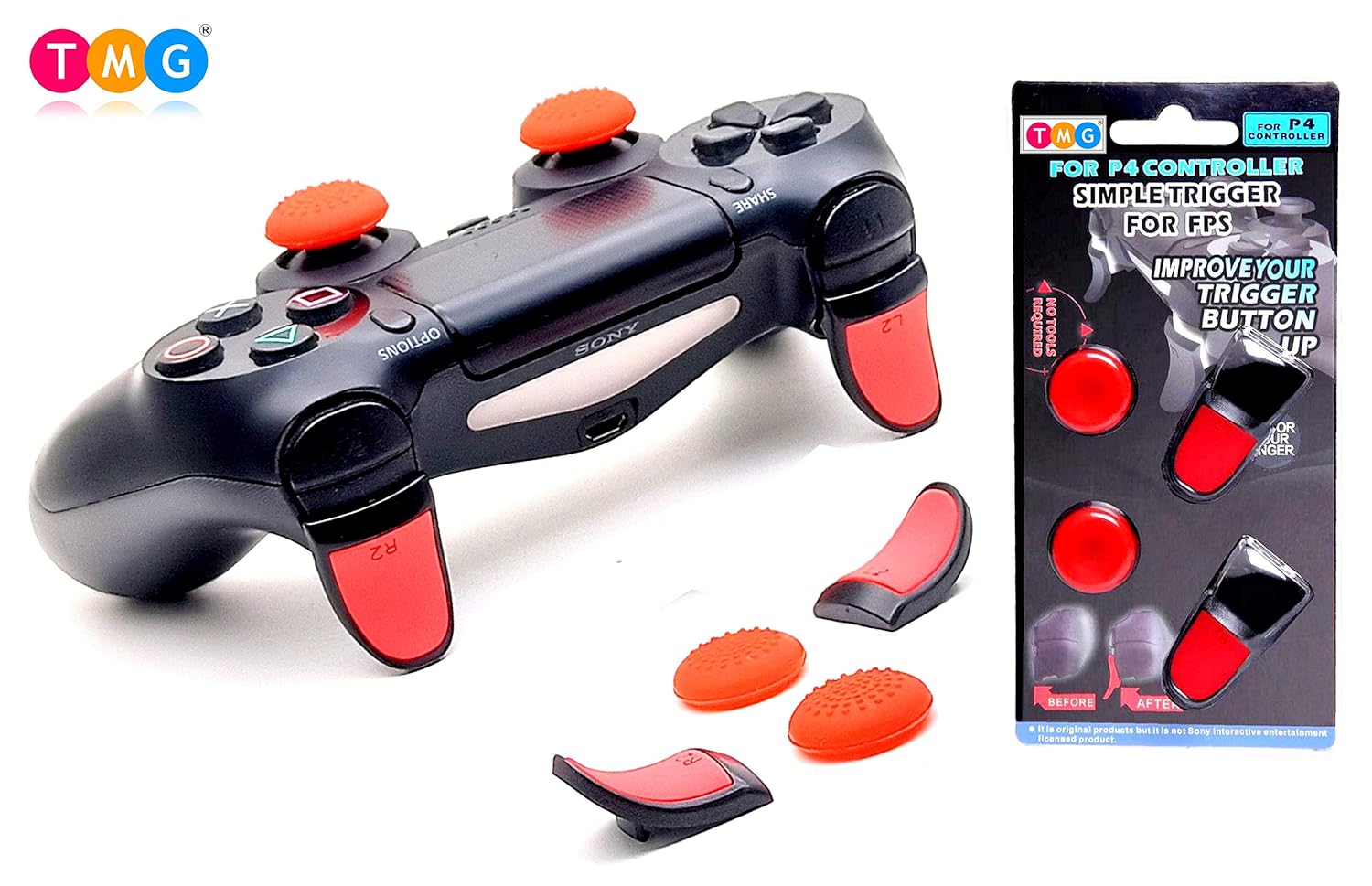 TMG CONTROLLER ANALOG FPS Extenders PS4 Thumbstick L2 R2 Trigger