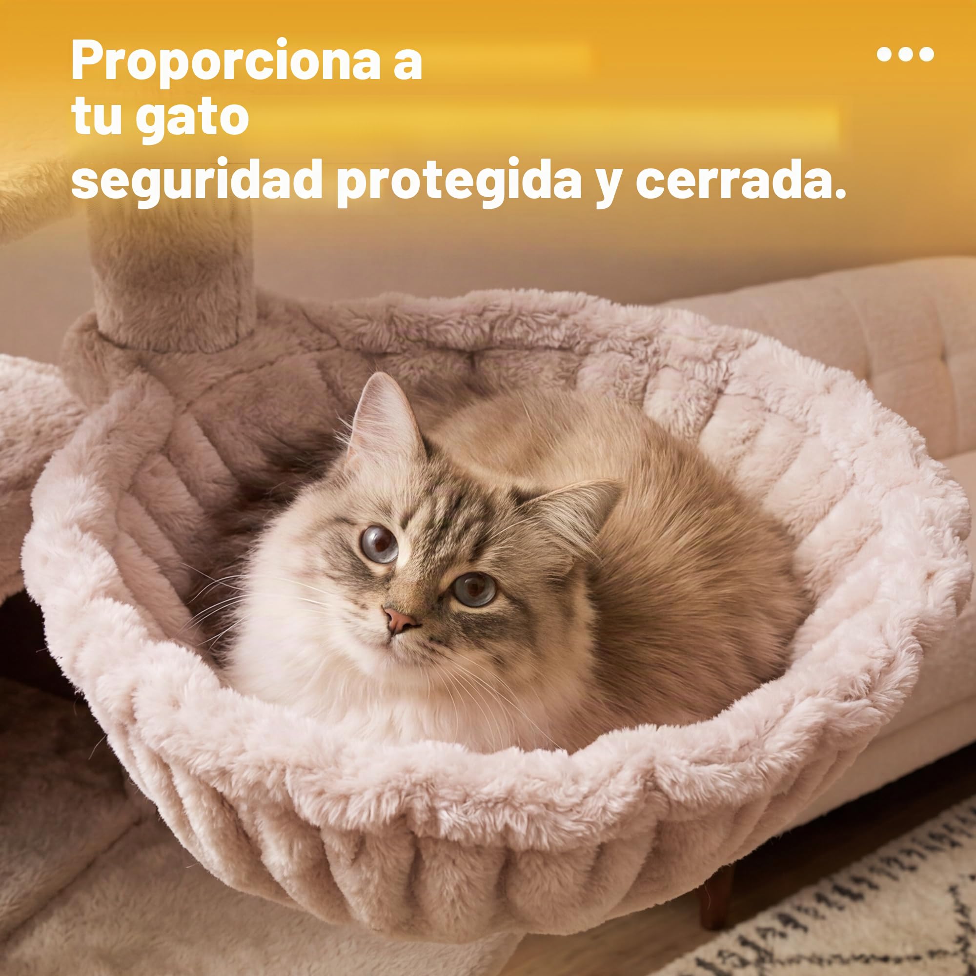 Hey-brother Árbol rascador para gatos de 111 cm con juguete, rascador con plataforma, hamaca y troncos de sisal, marrón beige EMPJ004SMU-N