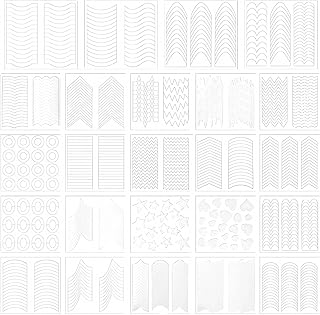 240 Sheets French Tip Stencil,24 Styles French Manicure Stickers, Self Adhesive Frenches Manicure Strips, for Decoration DIY Tools