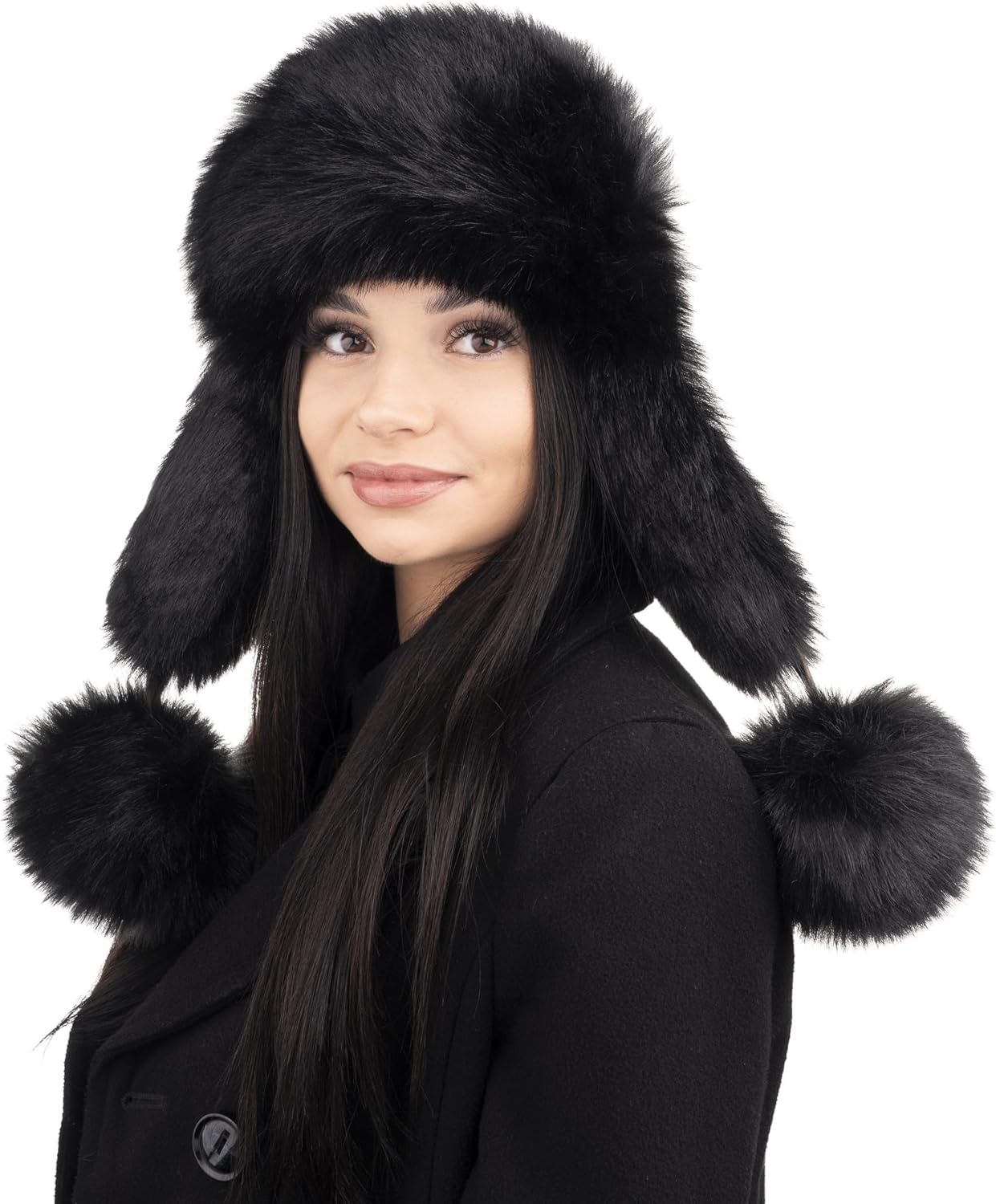 Futrzane Aviator Hat - Winter Trapper Hats for Women - Warm Russian Bomber Hat