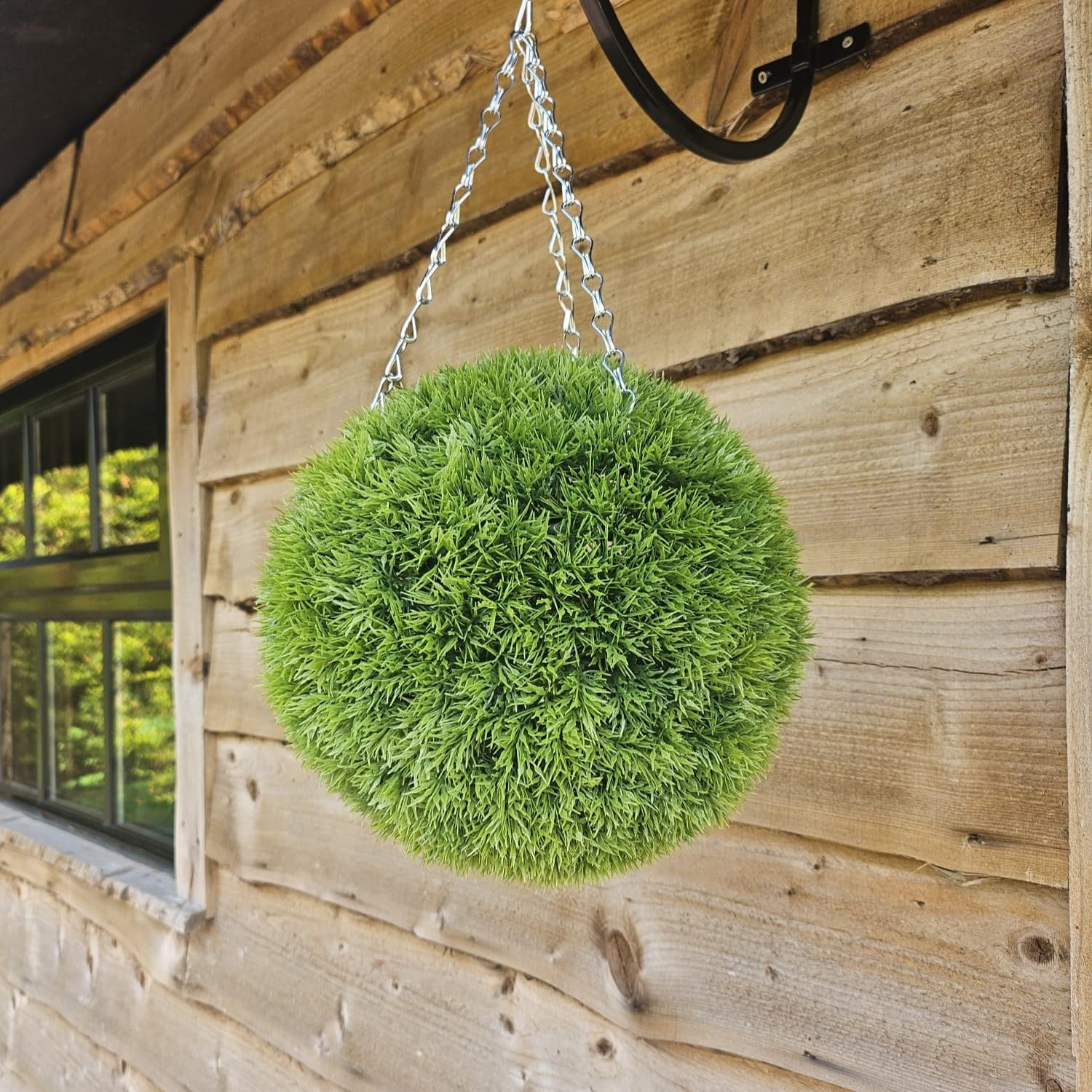 Best Artificial Green 28Cm Moss Grass Topiary Hanging Basket Ball