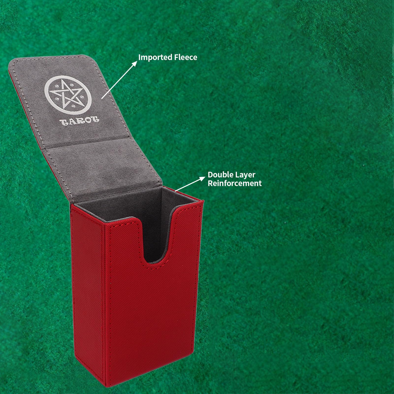 Caja De Almacenamiento De Tarot Con Diseño De Luna – Estuche Antideslizante Para Cartas De Tarot O Póquer, Color Rojo