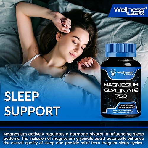 Miniatura 8 de Cápsulas de glicinato de magnesio - 750 mg  120 unidades, suplemento de magnesio para mujeres y hombres - Complejo puro Glicinato de magnesio, alta