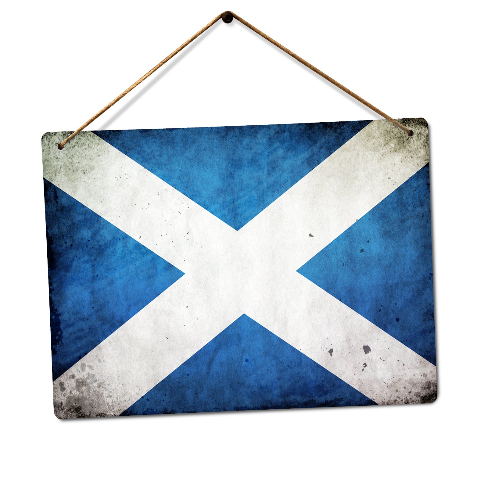 WTF | Worn UK Flags – Scotland | Twine - Metal Wall Sign Plaque Art Inspirational
