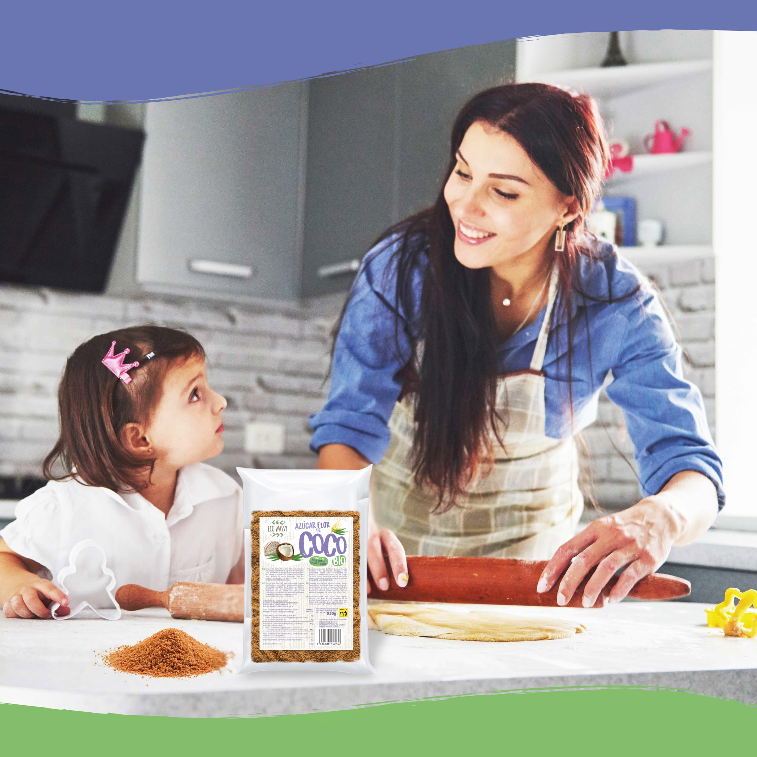 Azúcar De Flor de Coco Orgánico 950g Sin Gluten Bajo Índice Glucémico Vegano