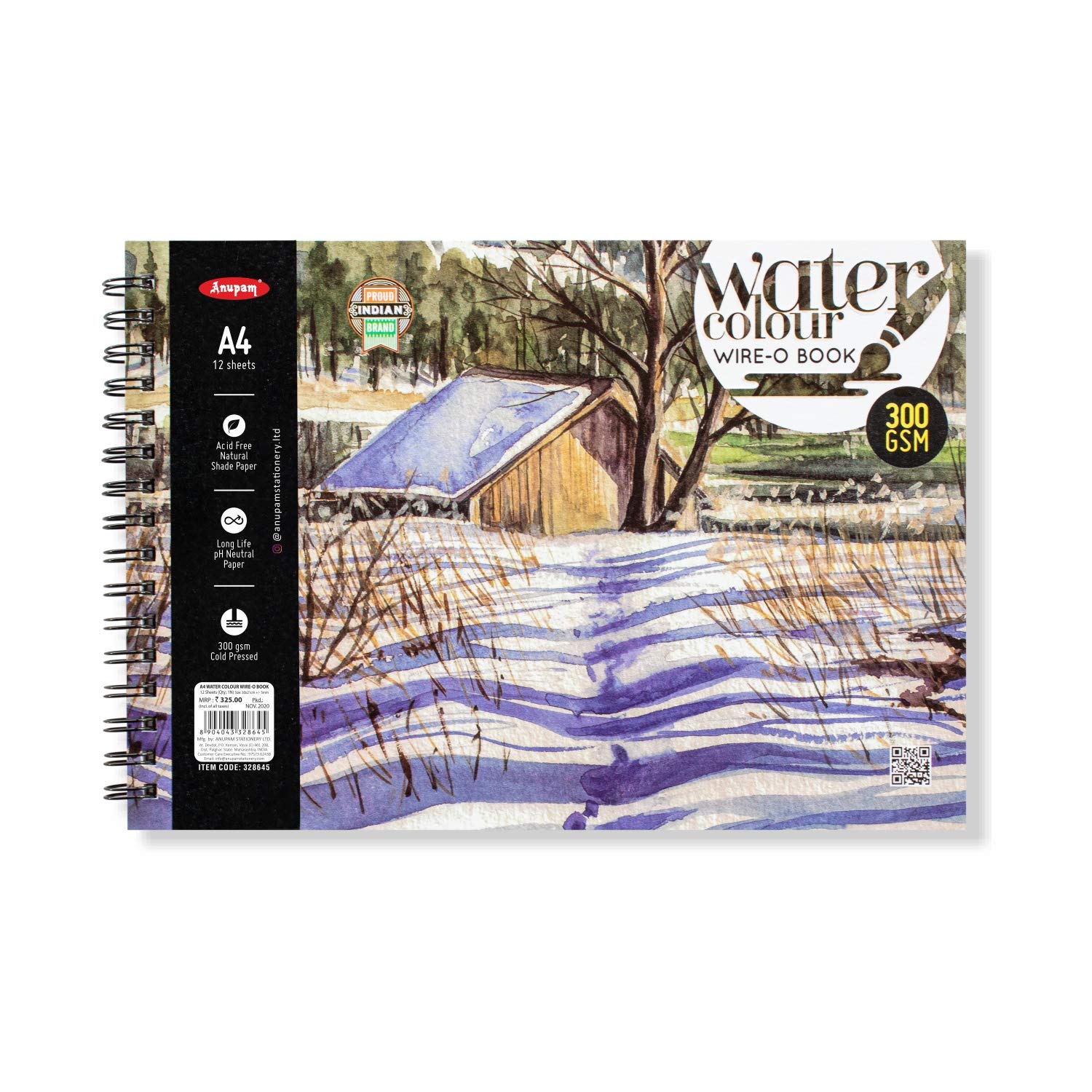 See full amazon price history chart for Anupam Artists Watercolour Wire-O Book 300 GSM Cold Pressed A4 12 Sheets for Watercolour, Gouache, Ink, Acrylic, Wet & Mixed Media, Art Painting, Drawing for Artists & Amateurs Anupam Artists Watercolour Wire-O Book 300 GSM Cold Pressed A4 12 Sheets for Watercolour, Gouache, Ink, Acrylic, Wet & Mixed Media, Art Painting, Drawing for Artists & Amateurs (B08YDNDB58) Amazon Price History, Amazon Price Tracker