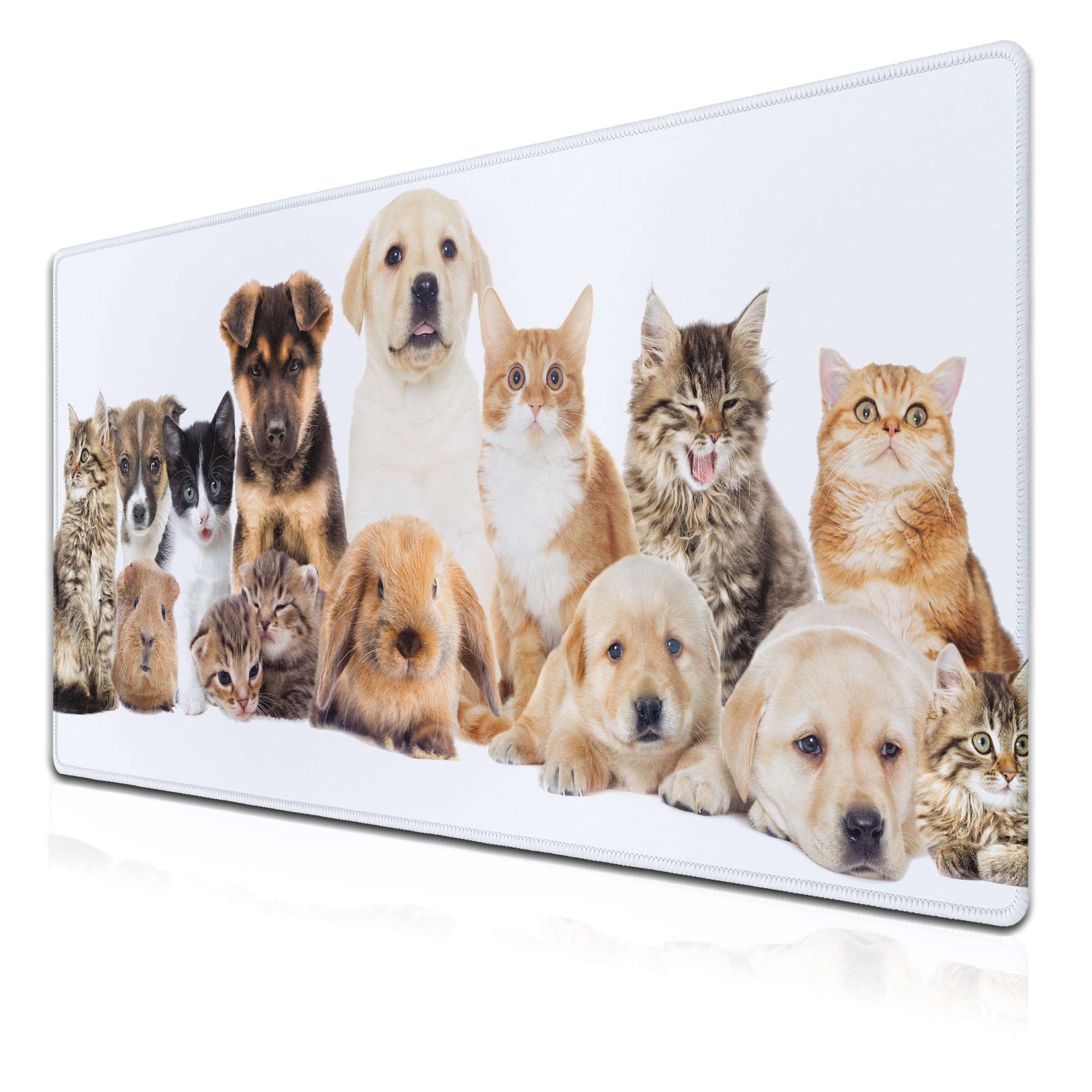 Samgula Computer Desk Pad Dog Desktop?Mat, Gaming Mousepads Keyboard Pad, Cool Mouse Pads Waterproof Non-Slip Rubber Base, 35.4" X 15.7" for Work/Game