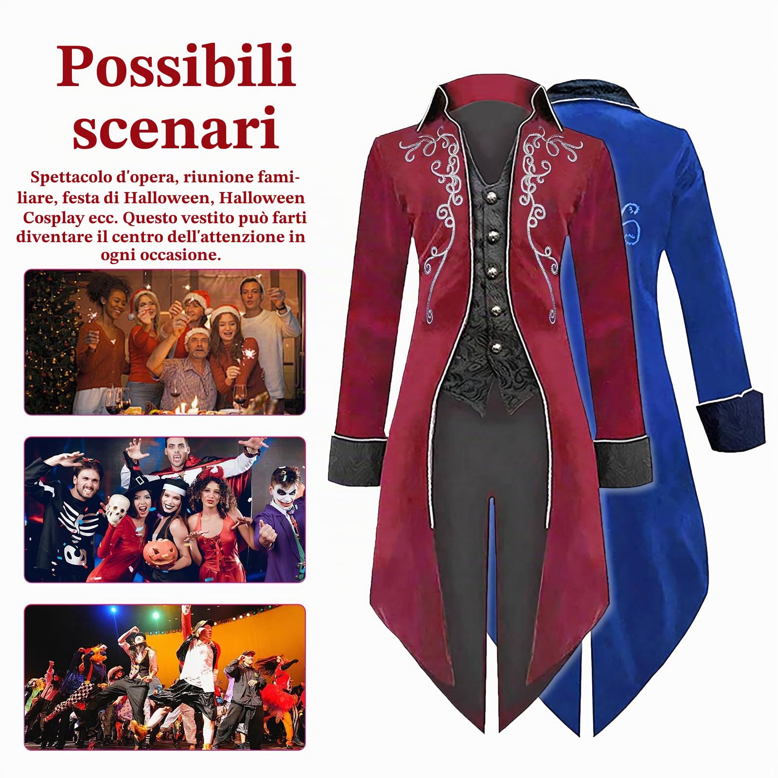 Giacca da uomo medievale steampunk frack cappotto gotico cortile vittoriano ricamo cappotto rinascimentale retrò festa vampiro cosplay costumi per adulti