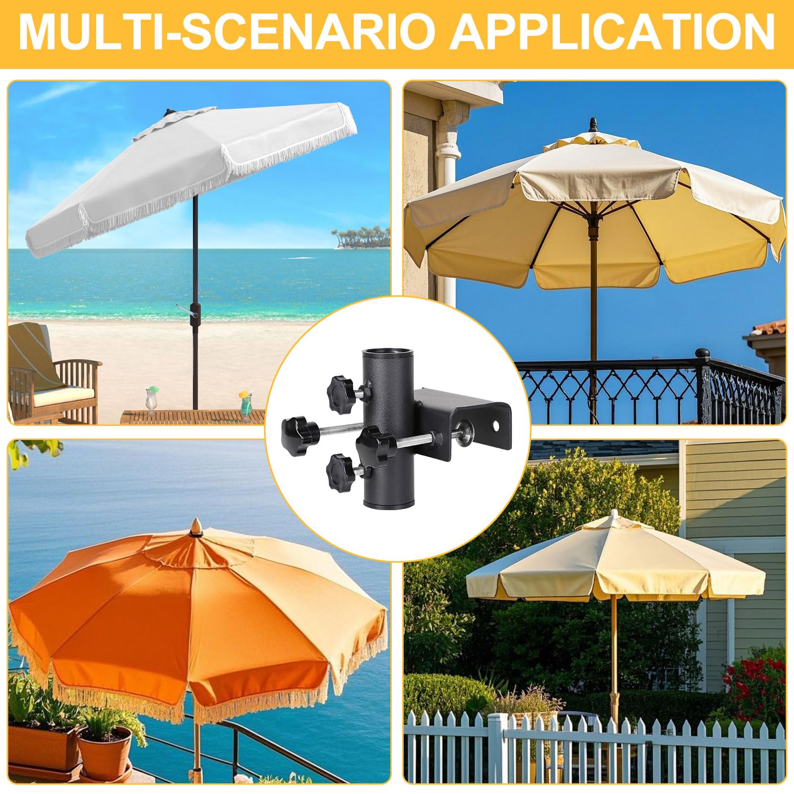 Uchwyt na parasol przeciwsłoneczny, stabilny uchwyt na parasol balkonowy, metalowy uchwyt na parasol balkonowy, regulowany uchwyt balkonowy na parasole przeciwsłoneczne, balkon, taras