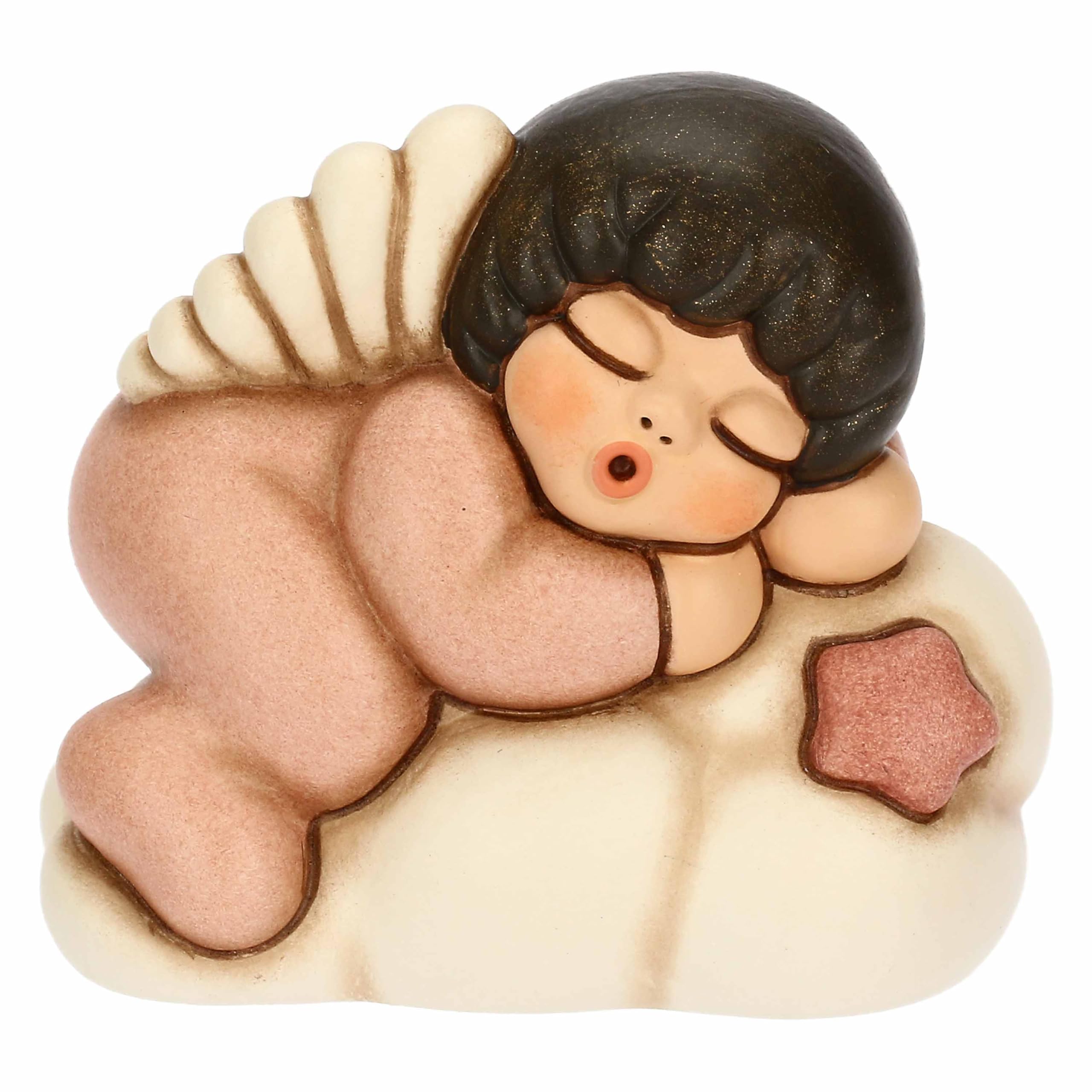 Thun Pink - Angel On Cloud - Ceramic - Favor Collection - 5.8 X 4.8 X 7.3 Cm