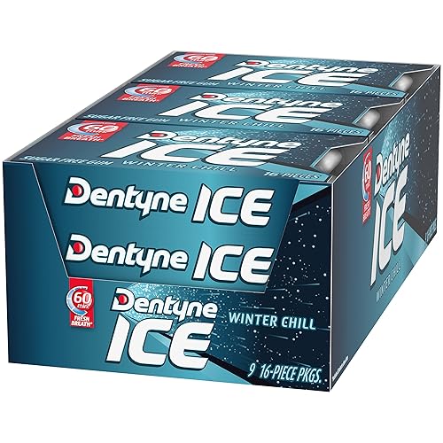 Miniatura 10 de Dentyne Ice Winter Chill - Goma de goma sin azúcar 9 paquetes de 16 piezas 144 piezas en total