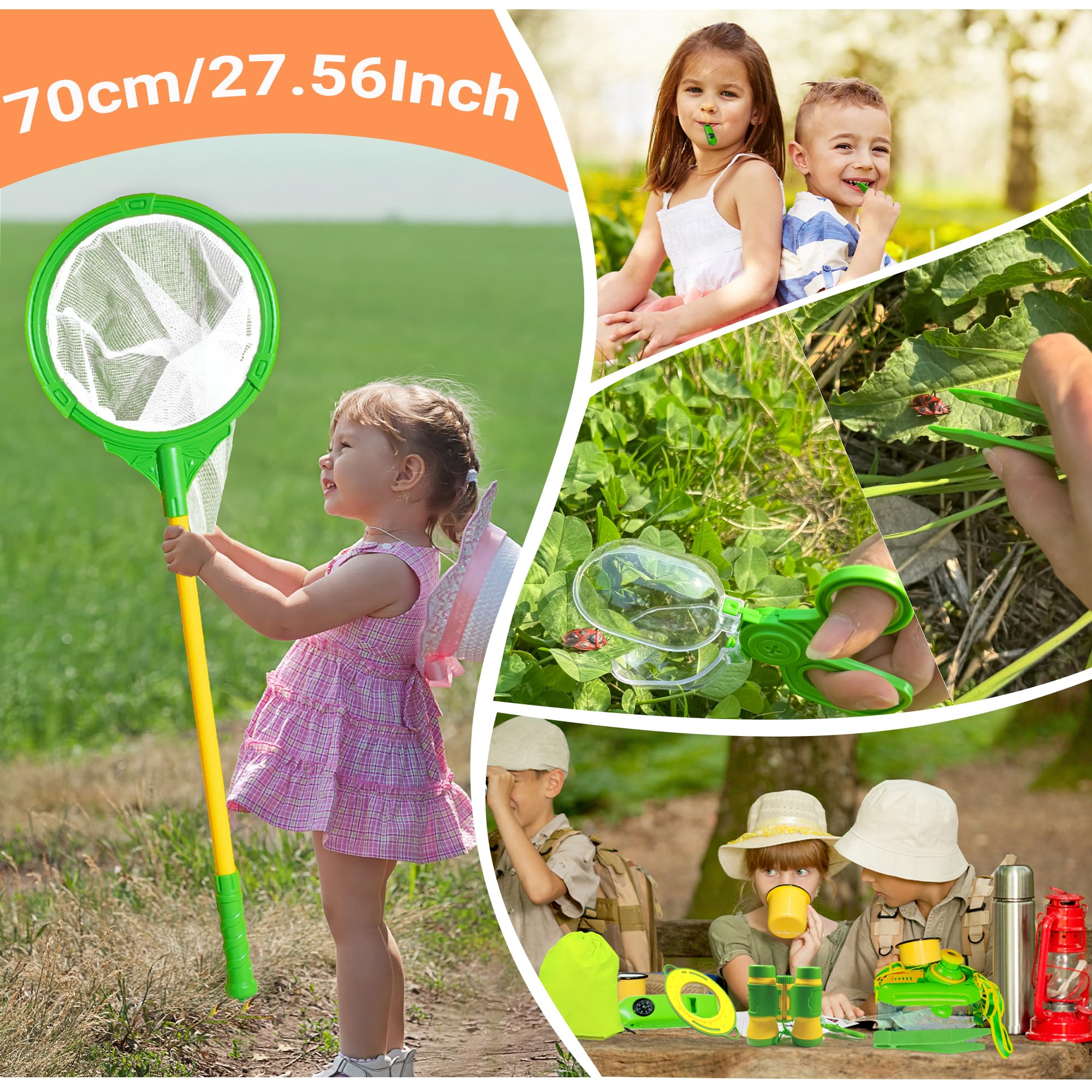 Kit Explorador De Naturaleza – 11 Piezas Para Cazar Insectos, Con Red, Lupa, Pinzas Y Mochila, Ideal Para Niños Aventureros