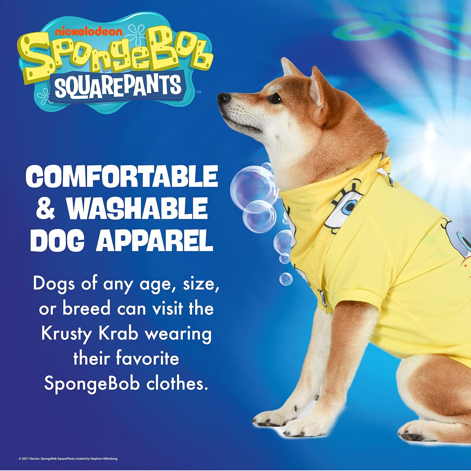 Nickelodeon Spongebob Squarepants Yellow Shirt for Dogs and Bandana Combo- Size Medium | Soft and Comfortable Spongebob Clothes for Dogs- Lightweight T Shirt and Dog Bandana : Pet Supplies