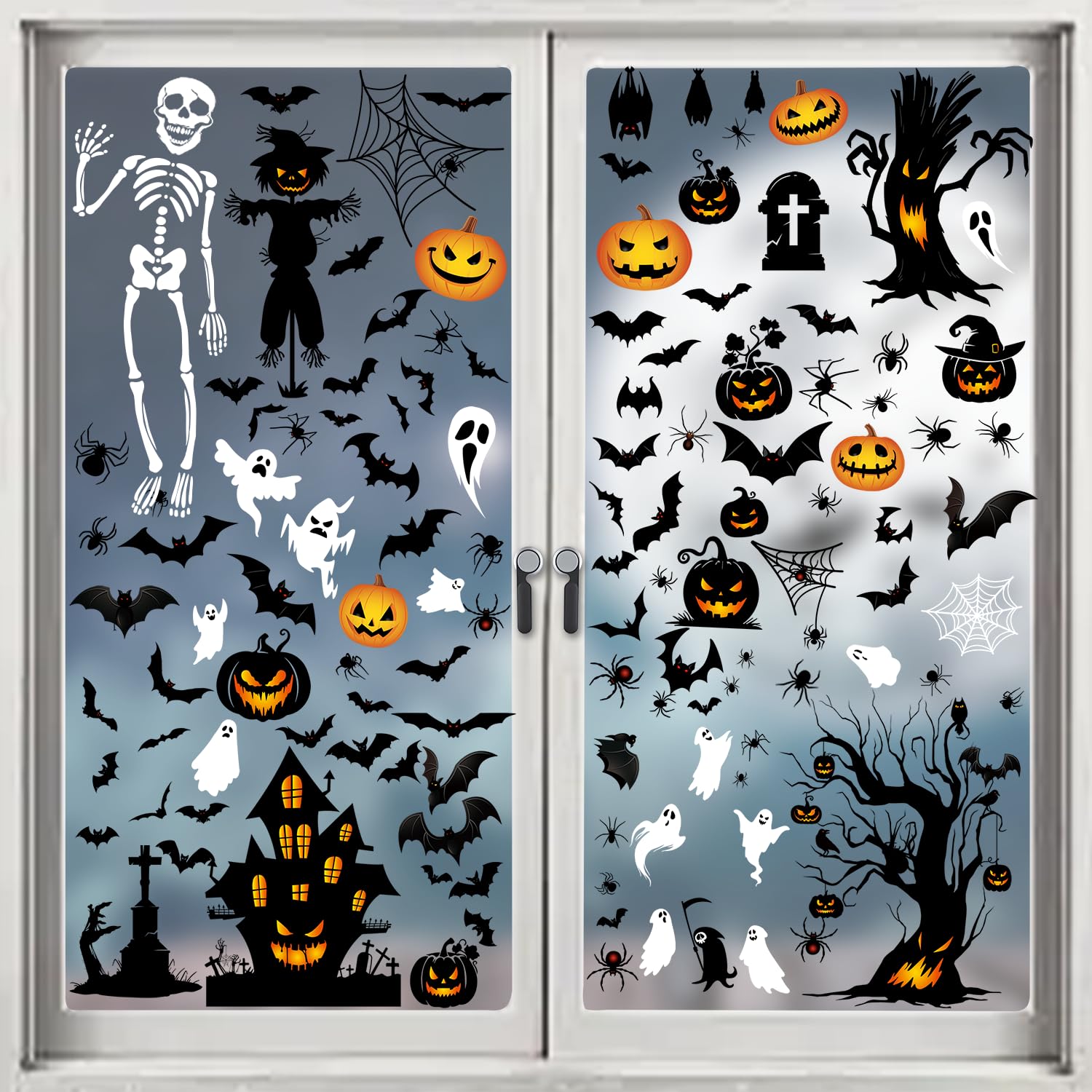 Autocollants de fenêtre d'Halloween - Autocollants décoratifs double