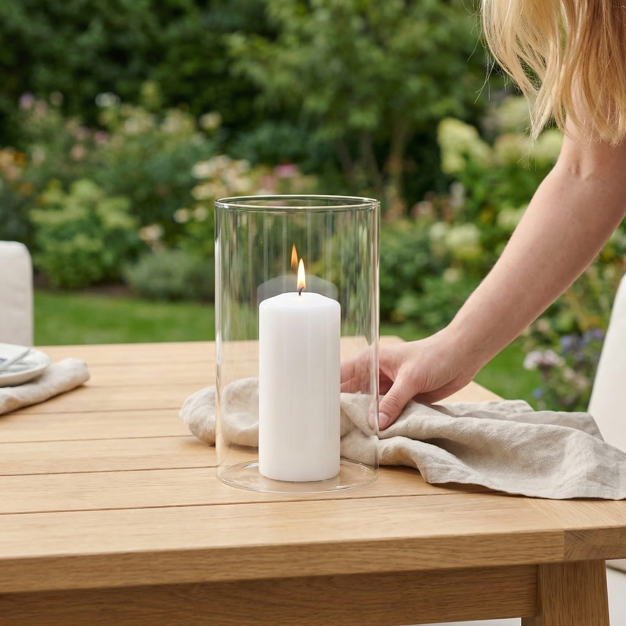 3 Pièces Bougeoir en Verre Borosilicate Transparent -Jour Cylindrique Droit pour Bougies -Plat Résistant à Haute Température, pour Rassemblements Intérieurs