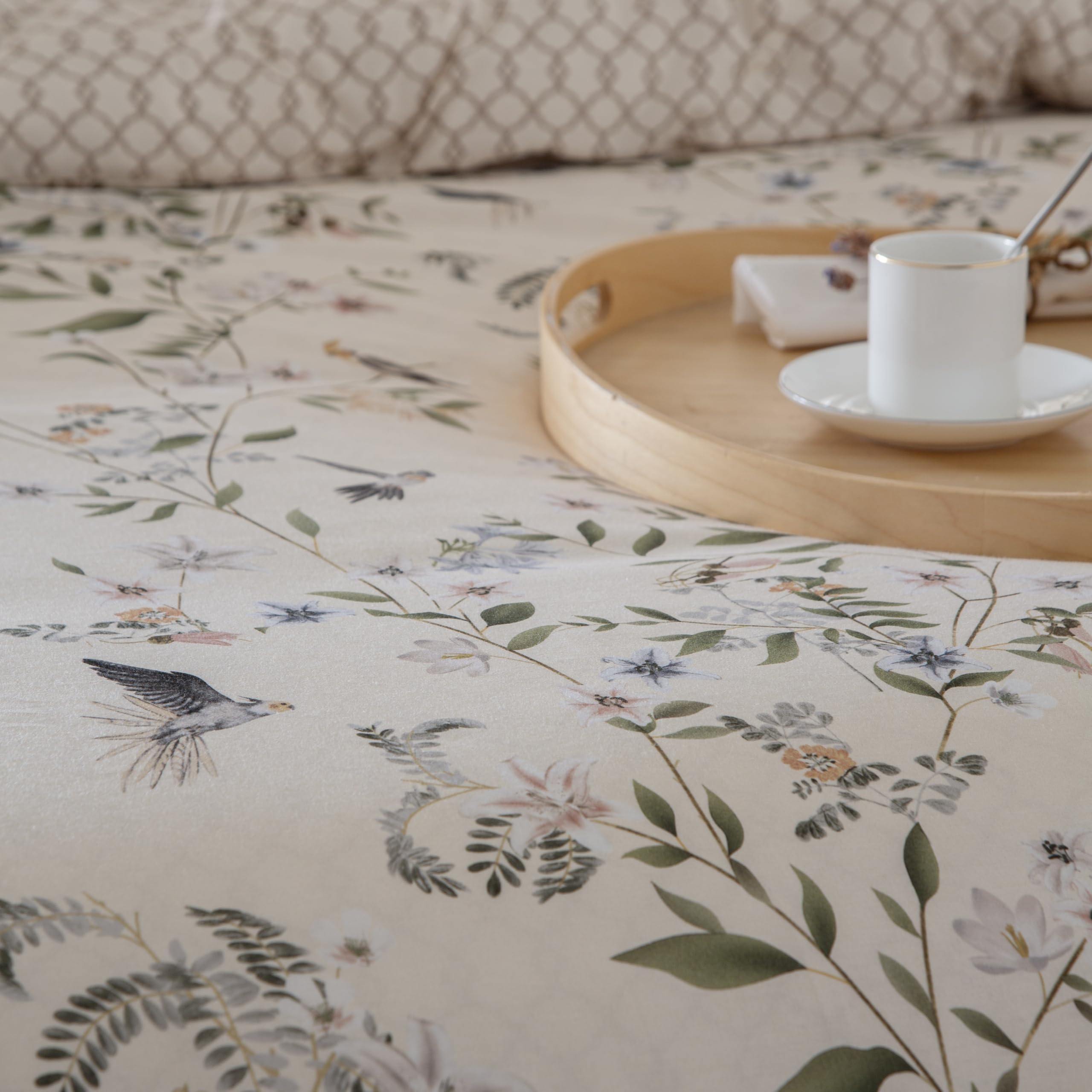 COTTON ARTean Copripiumino Reversibile Foresta Per Letto 150. Set Da 3 Pezzi: Copripiumino 240x260 Cm + 2 Federe 45x85 Cm. Composizione 50% Cotone 50% Poliestere. Lavabile A 30°. - 2