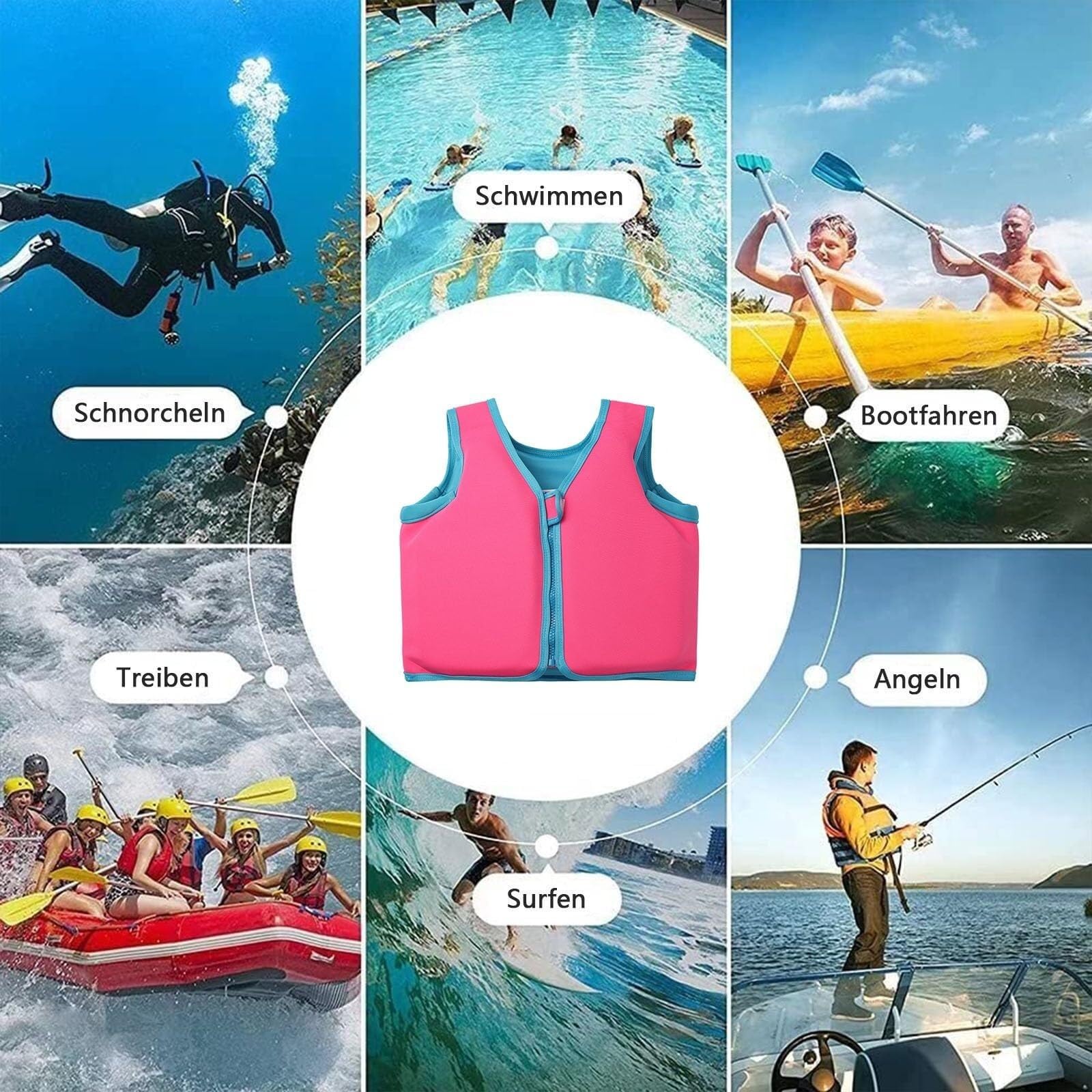 Surfjacke for Schwimmen, Surfen, Angeln, Wassersport