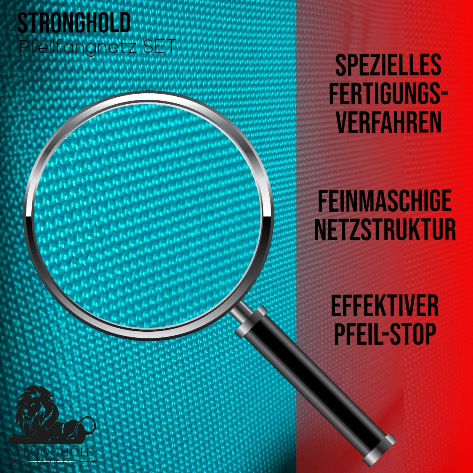 Stronghold Pfeilfangnetz, grün, 2,5X 2,9m Fangnetz | Stronghold Pfeilfangnetz Bogenschießen Professional - grün -