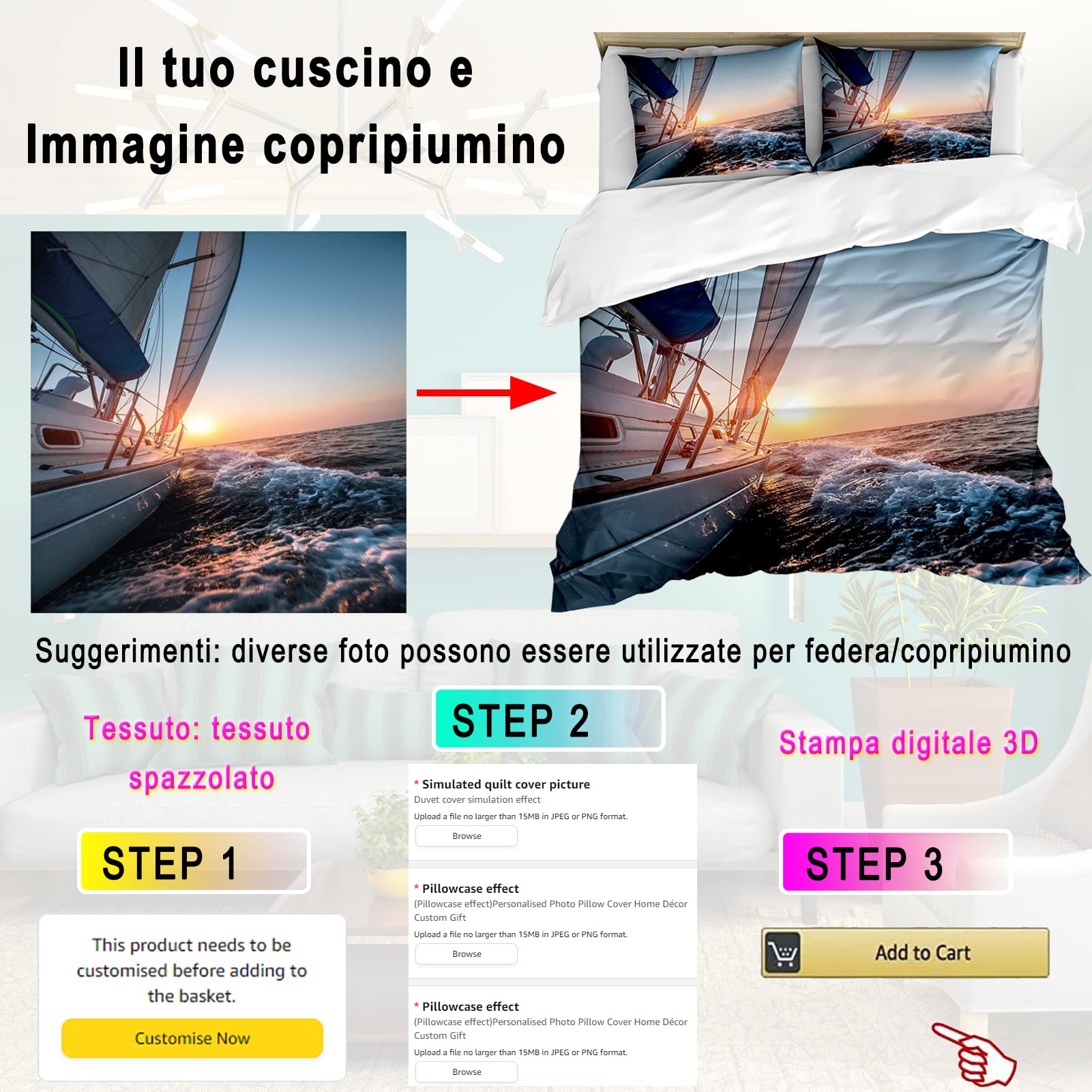 Copripiumino matrimoniale personalizzato, Set di biancheria da letto con foto personalizzata Copripiumino con foto personalizzata e federa per coppie di famiglie Compleanno del bambino