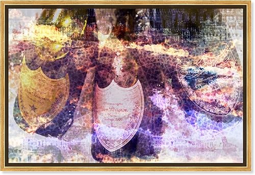 The Oliver Gal Artist Co. Lienzo enmarcado para pared, diseño de bebidas y espíritus, color champán, decoración del hogar, 36 x 24 pulgadas, morado,