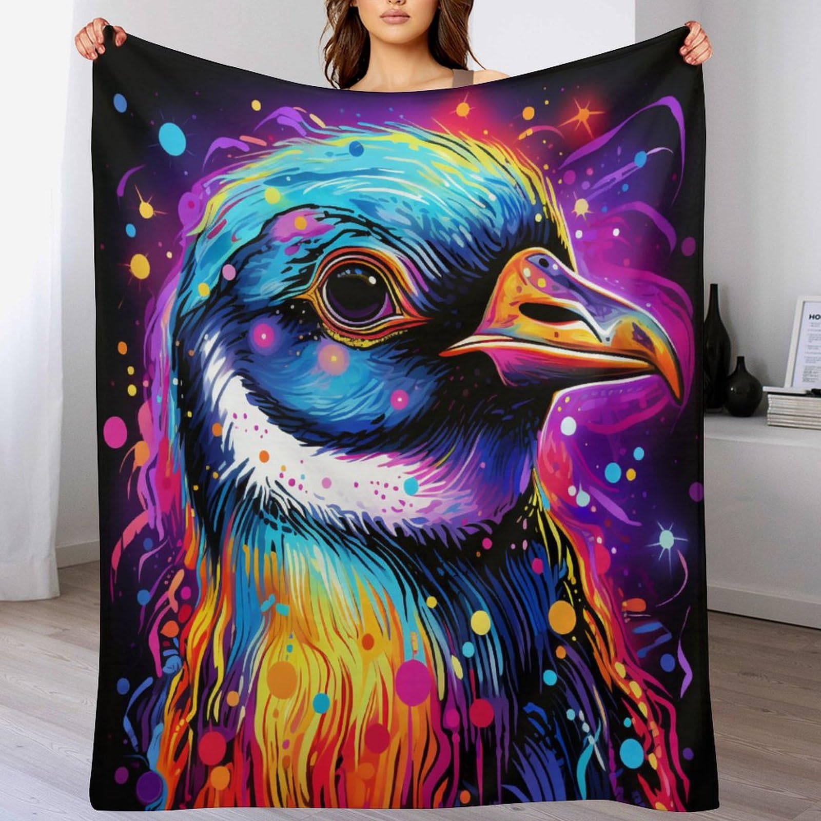 Manta de pingüinos de forro polar el regalo acogedor ideal para niños