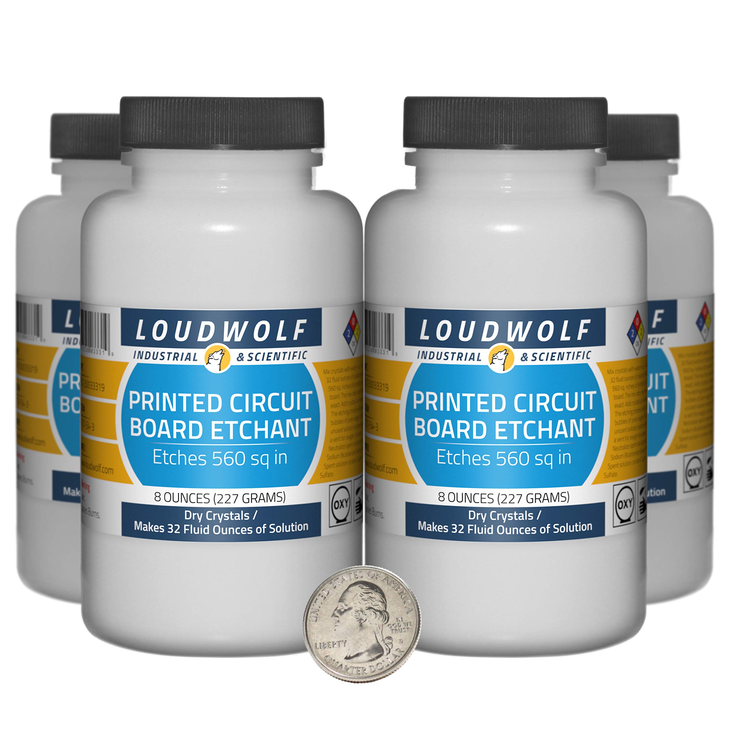 PCB Etchant / 2 Pounds / 4 Bottles / 99% Pure ACS Reagent Grade/Dry Crystals