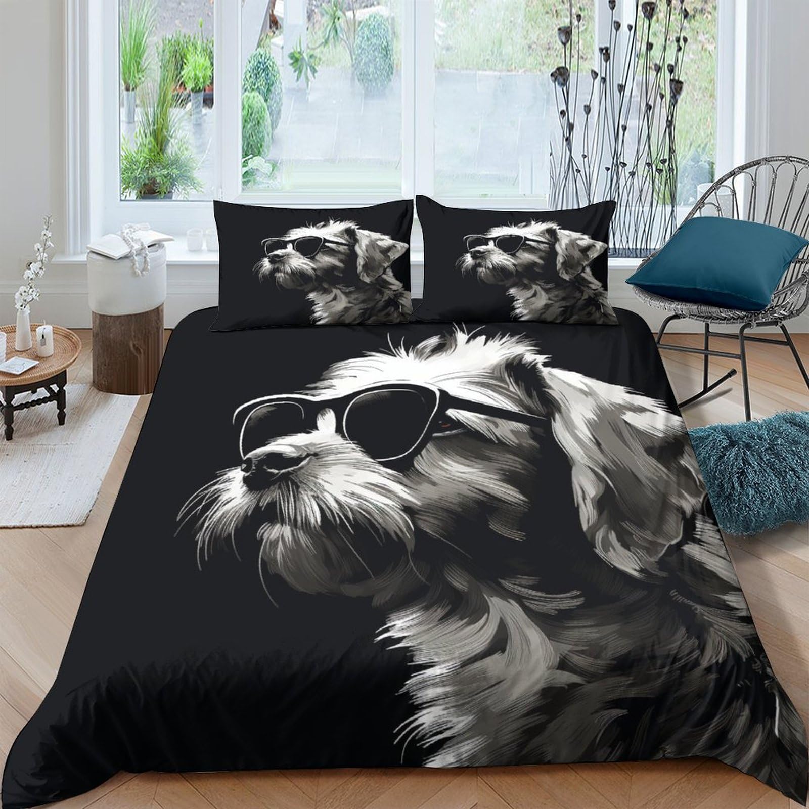Parure de lit 3 pièces Terrier microfibre douce housse de couette 220 x 240