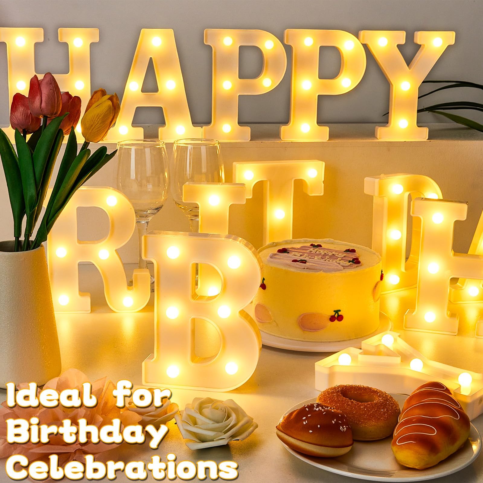 Amazon.com: CHUNNIN Happy Birthday Marquee Light Up Letters Happy