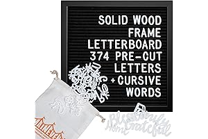 All Black 10"x10" Felt Letter Board with White Precut Letters
