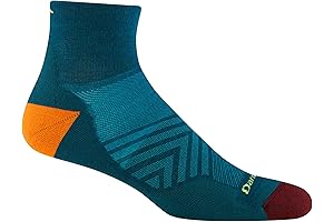 Darn Tough Vermont Run 1/4 Ultra-Lightweight Teal Dress Socks for Men