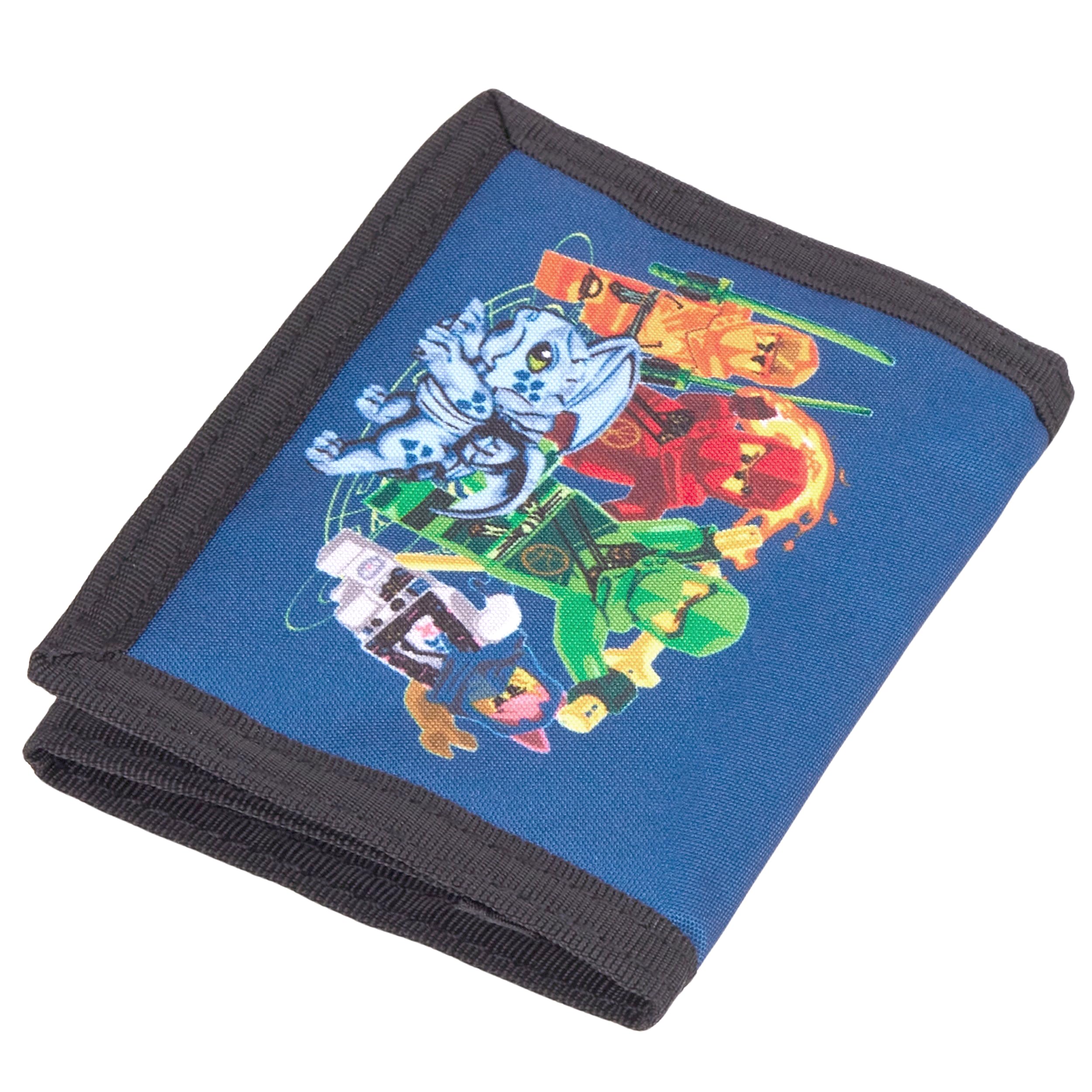 SKANDO BAGS Monedero Infantil Lego Ninjago para niños y niñas – Monedero con Cierre de Velcro, Compartimentos para Monedas, Billetes y Fotos – Cartera Robusta y fácil de Limpiar, Lego Ninjago, Family