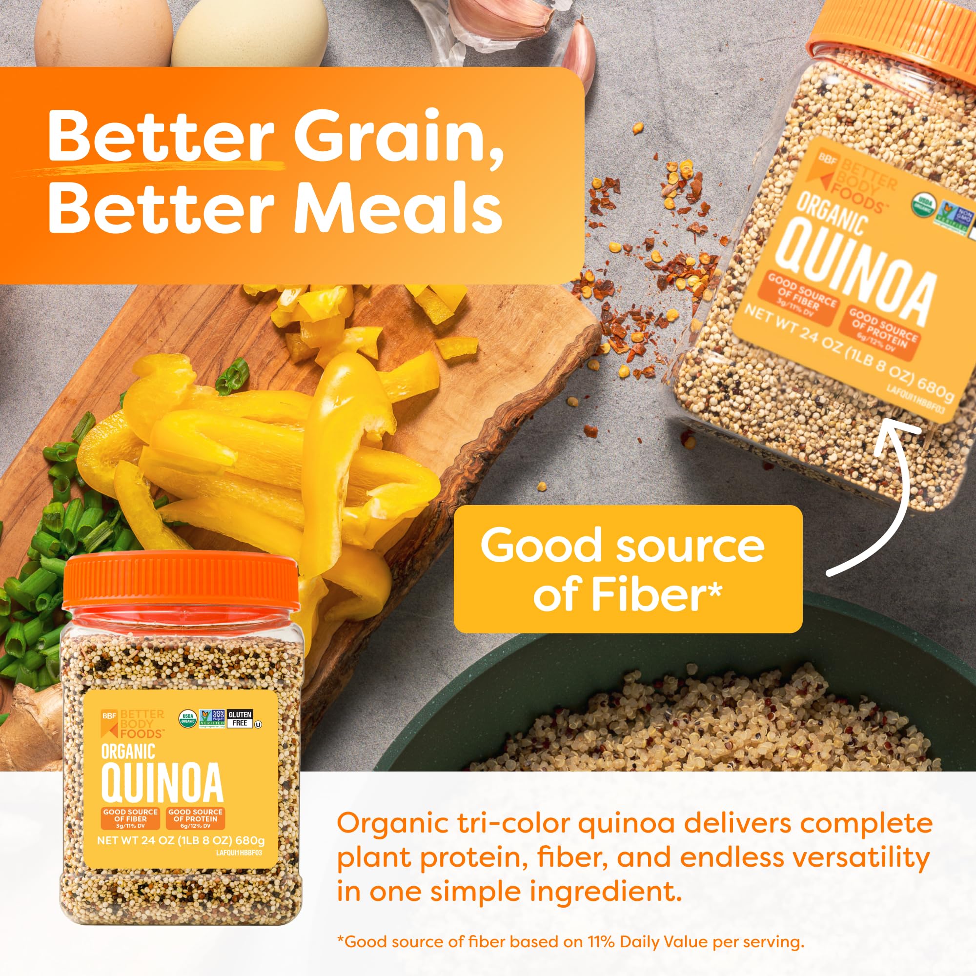 Organic Quinoa, Vegan, Complete Plant Protein, Gluten Free, Low Glycemic Rice Replacement, 24 ounce