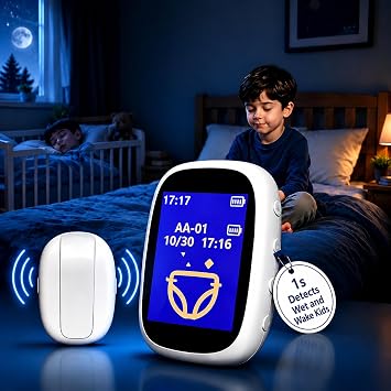 Bed Wetting Alarm for Boys and Girls 1s Detects Wet - Effective Wake Kids