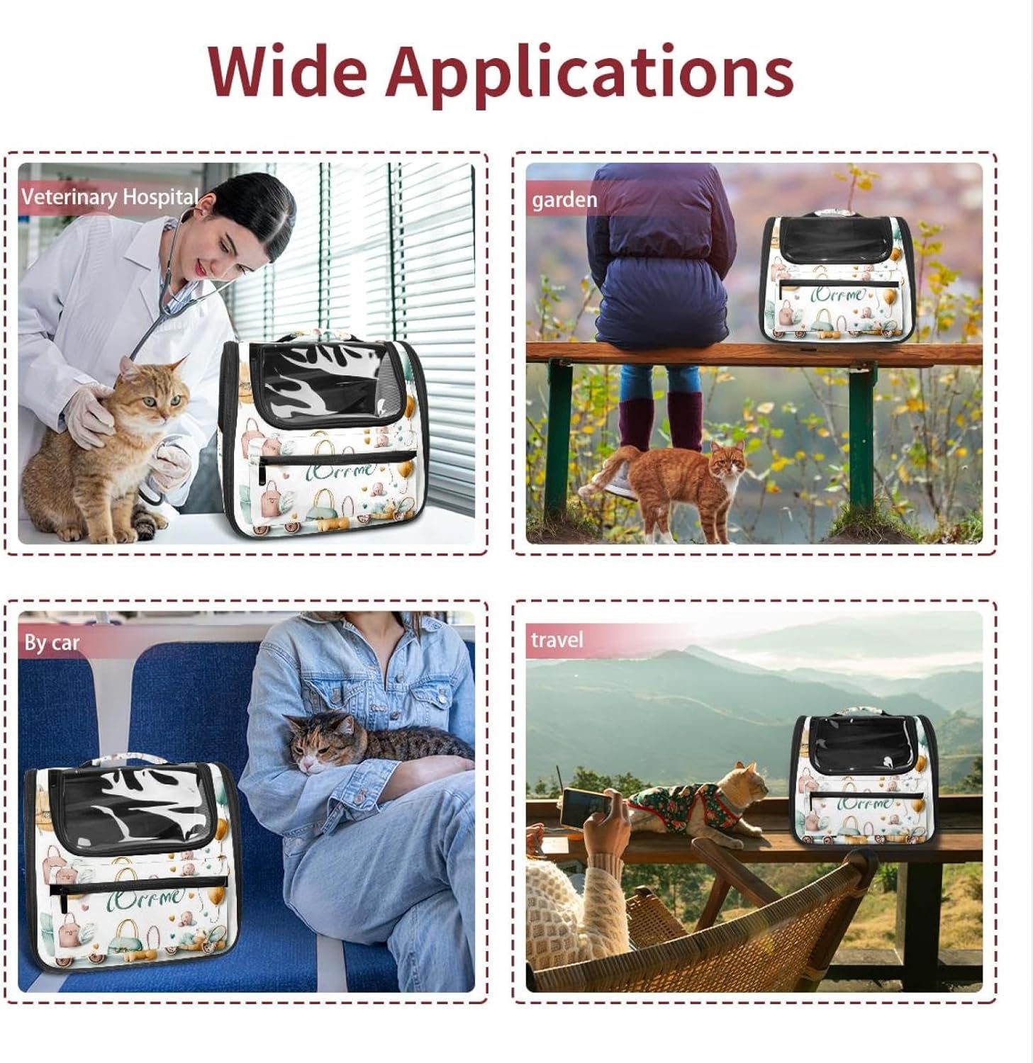 Portable Travel pet Backpack Carrier Hamster Bag Small Dog cat Carrier Breathable Hang Bag, Welcome Greeting